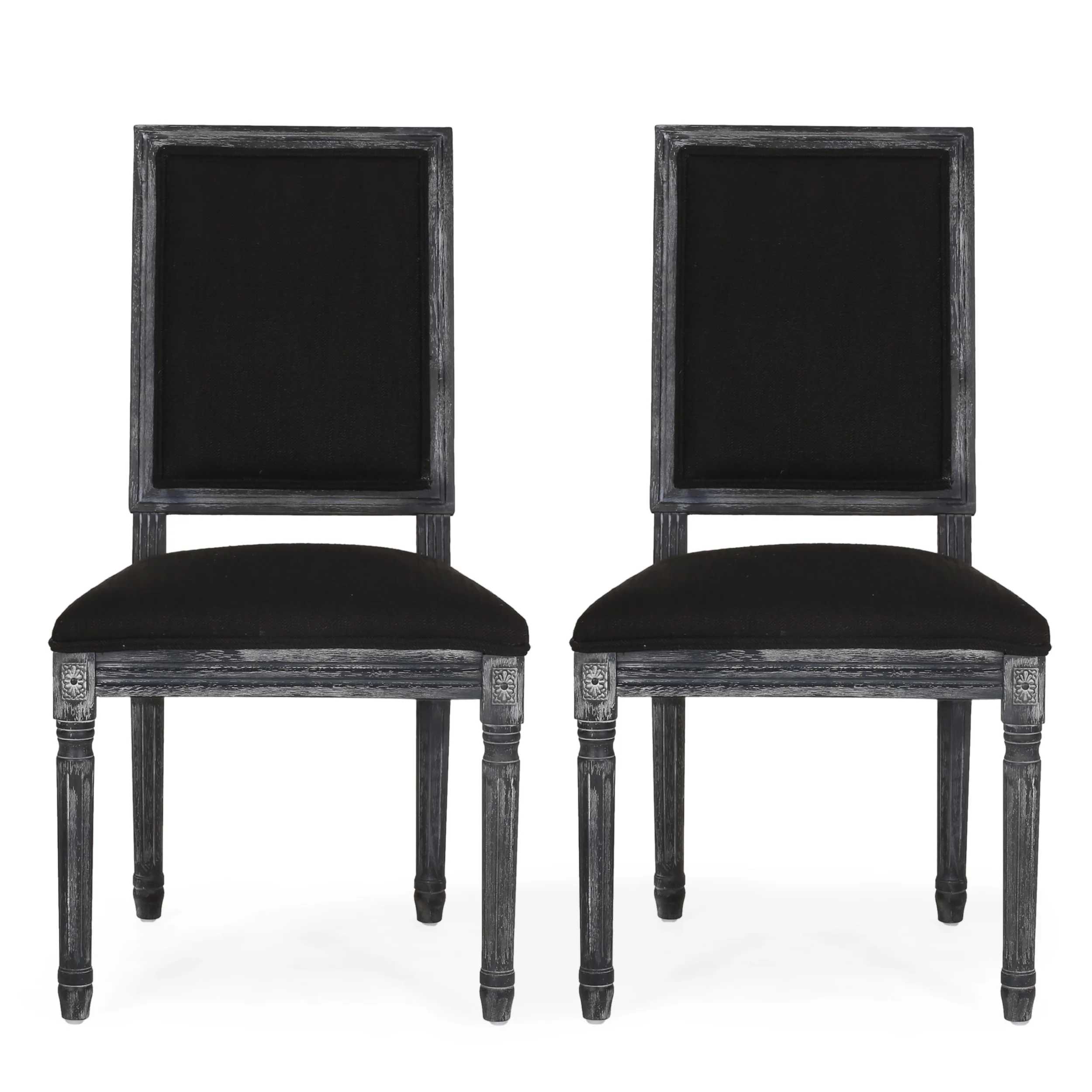 Amy French Country Wood Upholstered Dining Chair, Set of 2 - furnishings