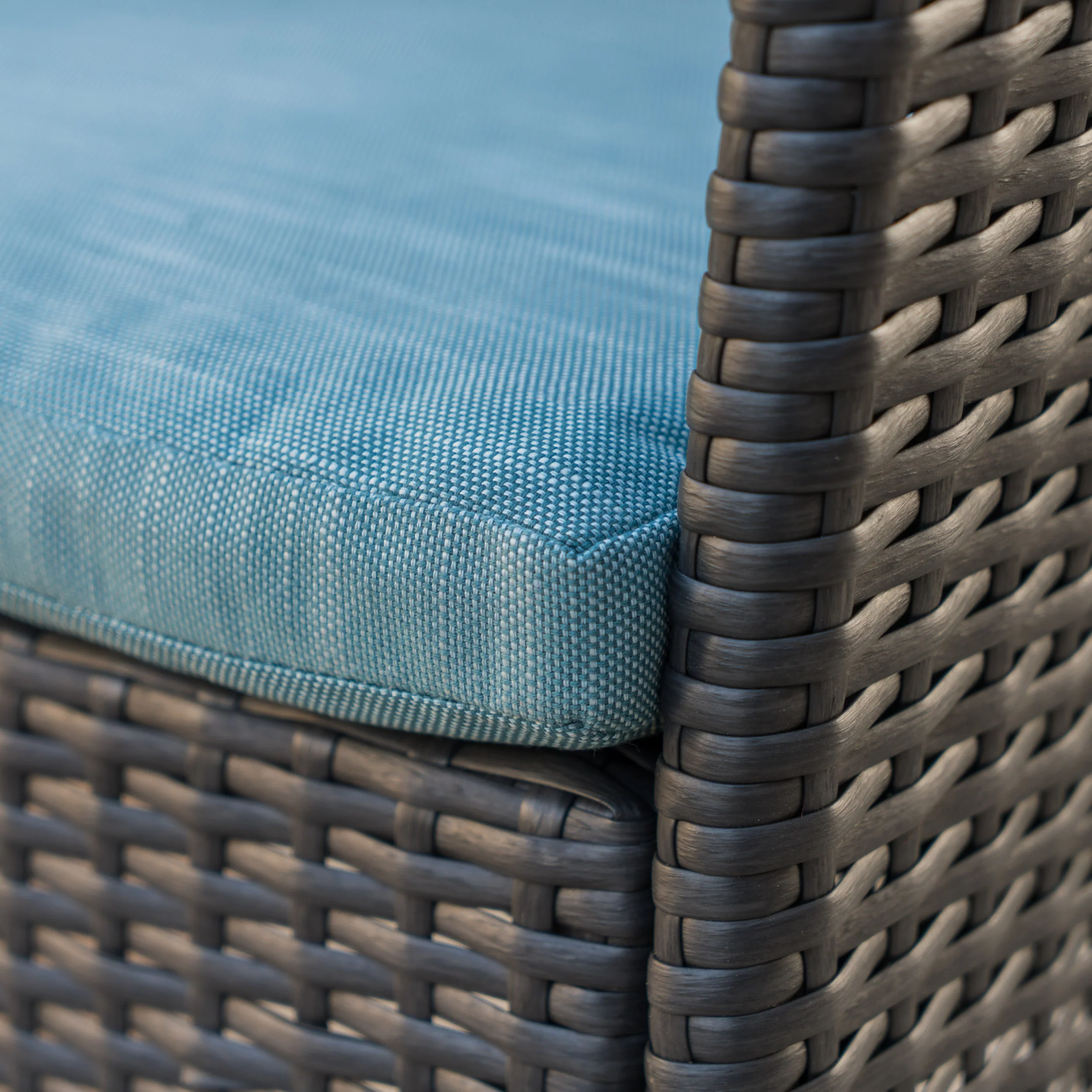 Mina Outdoor 4 Piece Wicker Chat Set with Water Resistant Cushions - furnishings