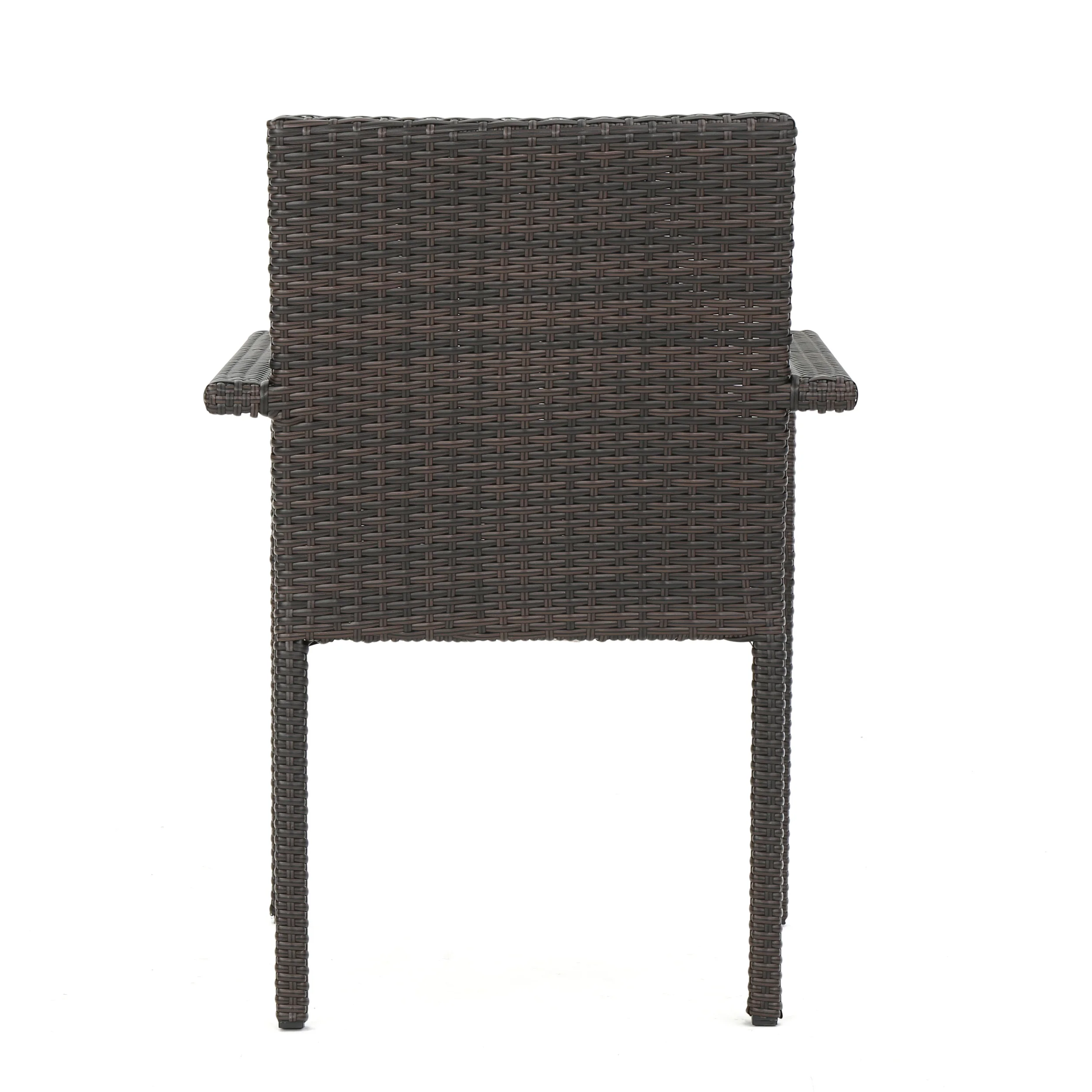 San Simeon Outdoor 7 Piece Wicker Dining Set with Water Resistant Cushions - furnishings
