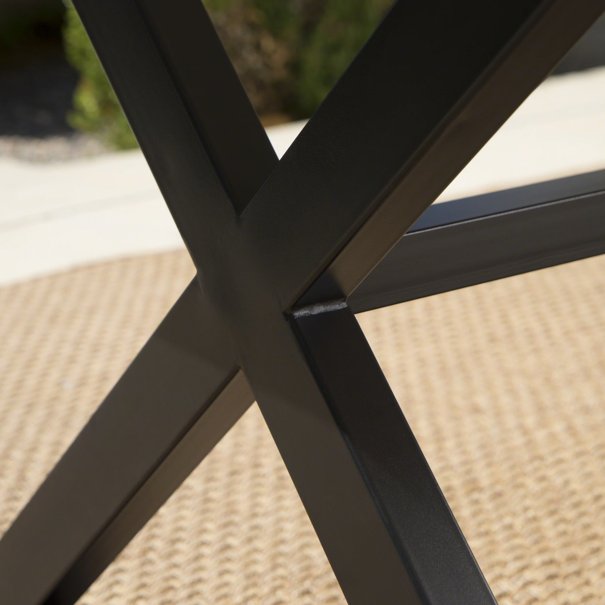 Solloom Outdoor 7 Piece Multi-brown Wicker Dining Set with Brown Aluminum Table - furnishings