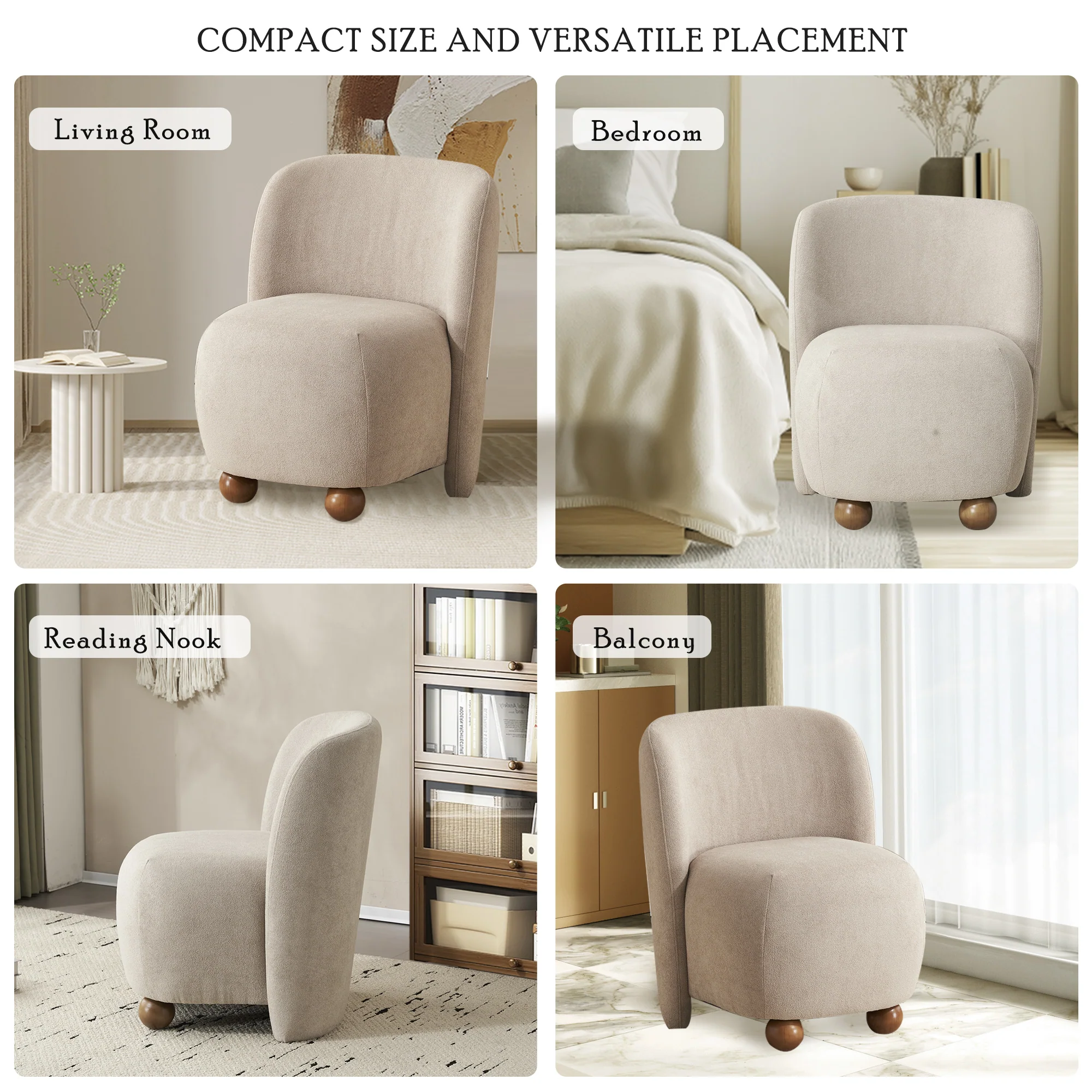 Sallia Ultra-Soft Modern Low-Back Armless Accent Chair, Multiple Color - furnishings