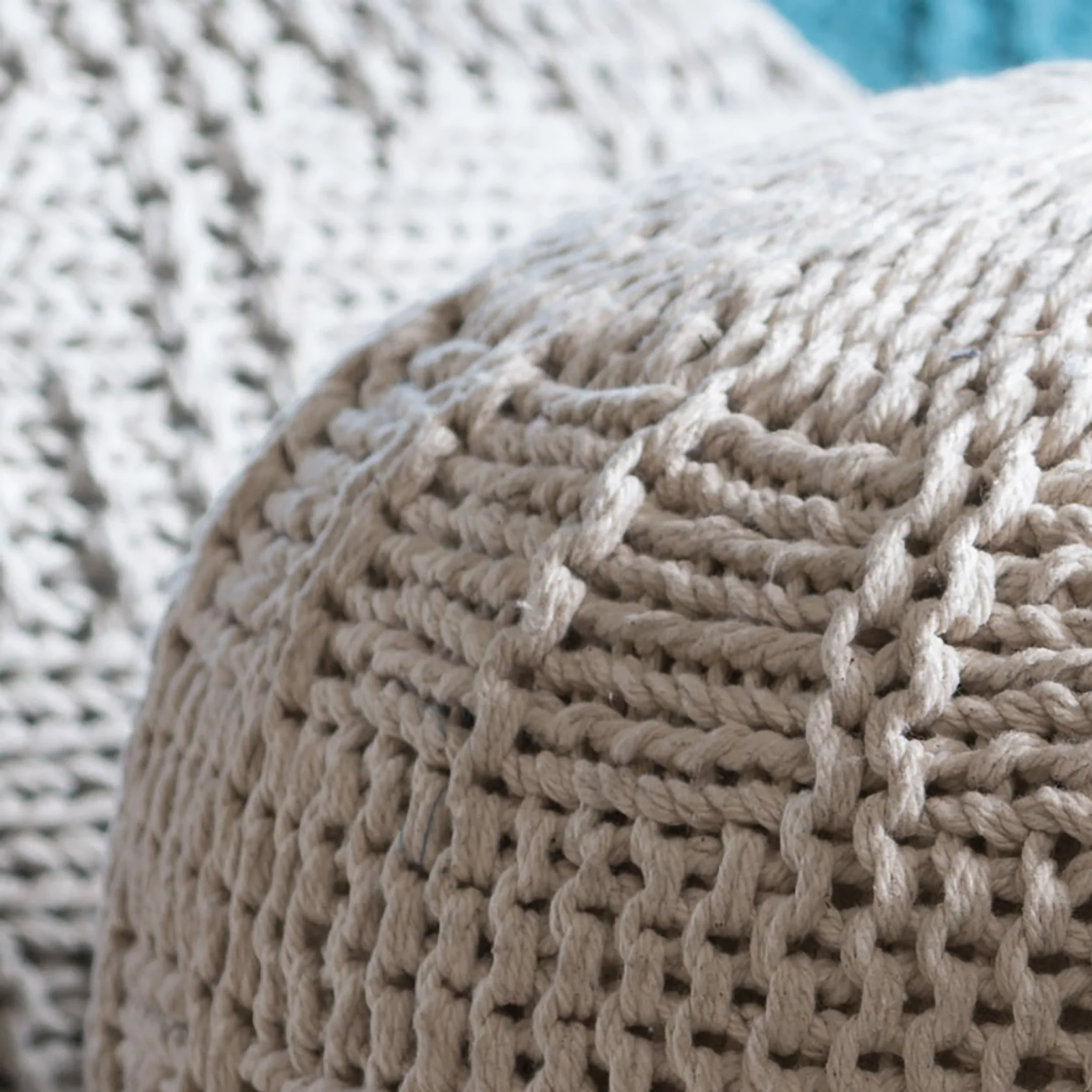 Valentine Handcrafted Modern Fabric Pouf - furnishings