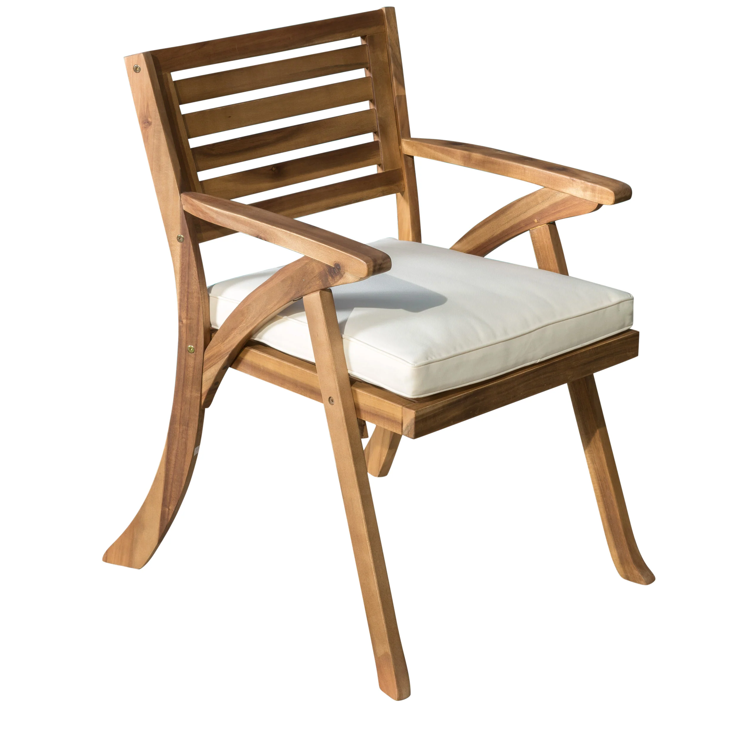 Hestia Outdoor 4 Seater Acacia Wood Circular Dining Set with Cushions - furnishings