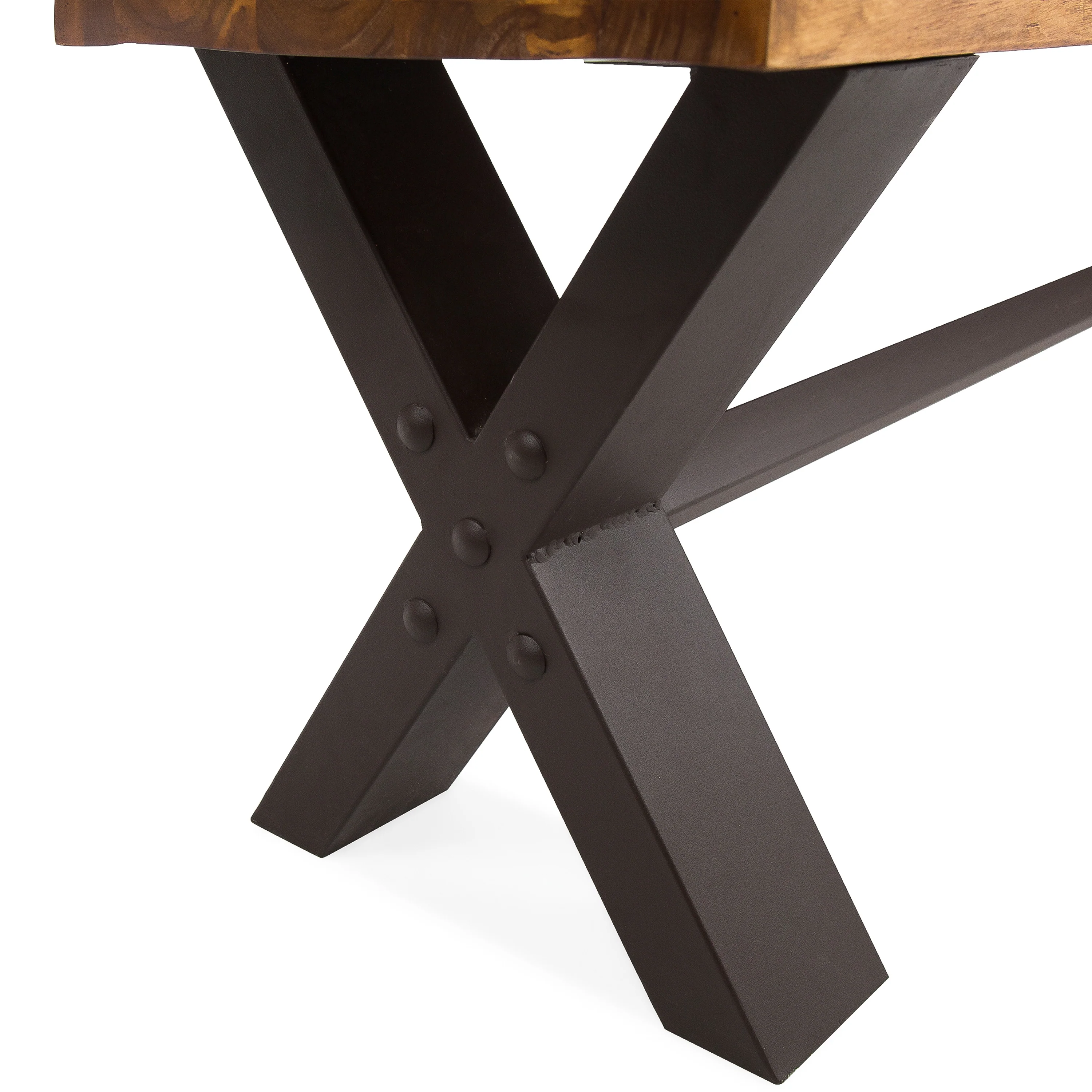 Sanil Outdoor Acacia Wood and Iron Dining Bench - furnishings
