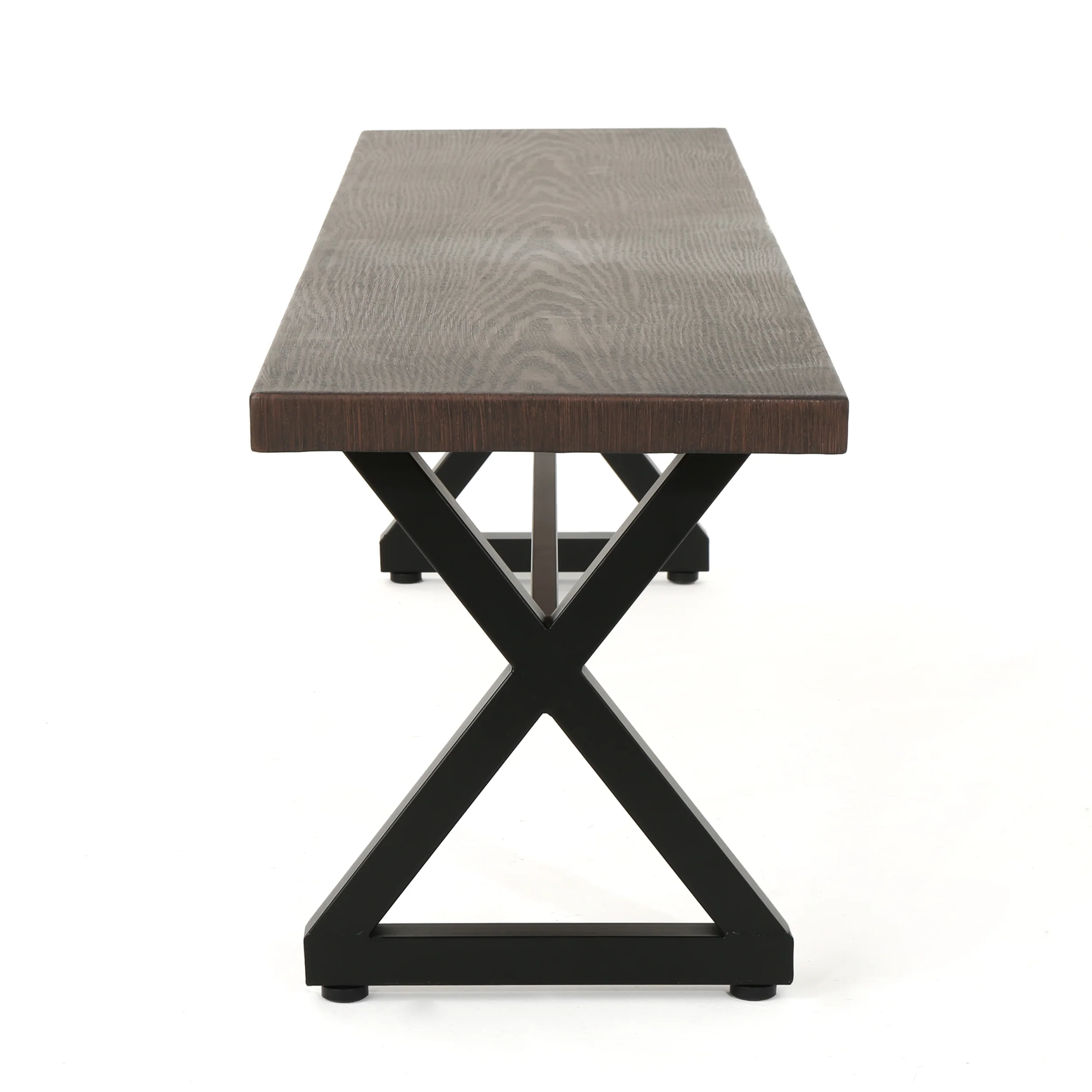 Owenburg Outdoor 6 Piece Aluminum Dining Set with Bench and Wicker Dining Chairs - furnishings