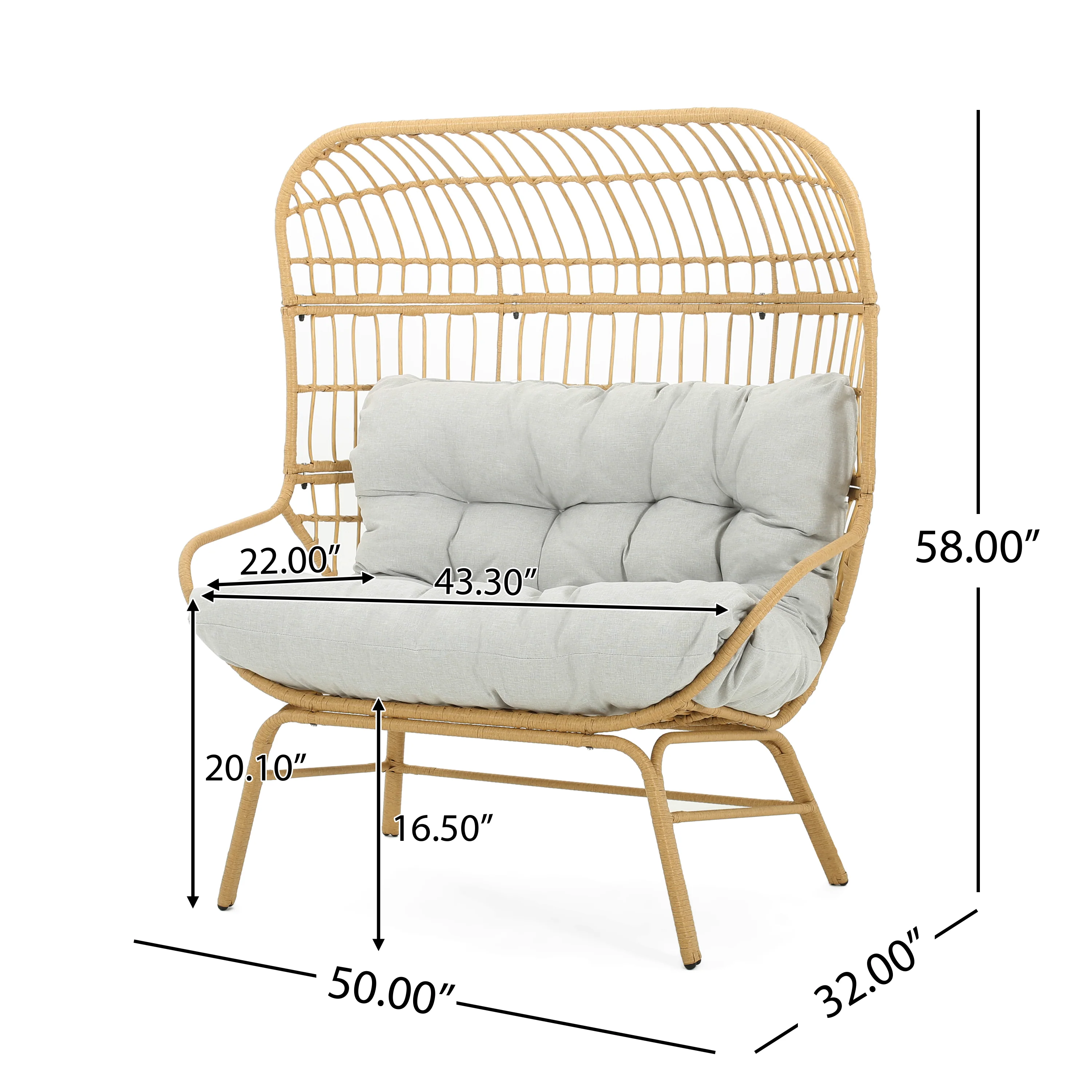 Pinot Outdoor Wicker Loveseat - furnishings