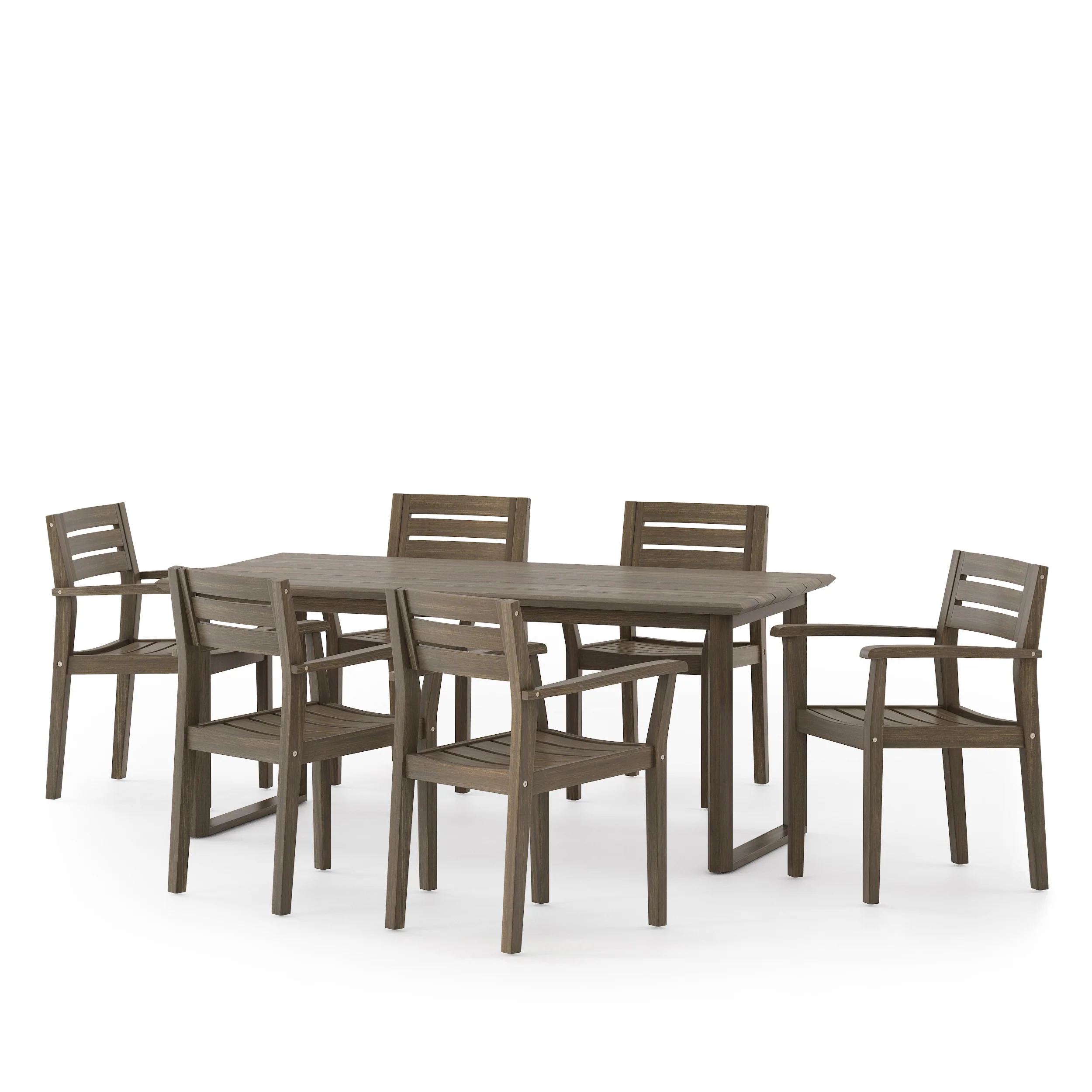 Nibley Outdoor Acacia Wood 7 Piece Dining Set - furnishings
