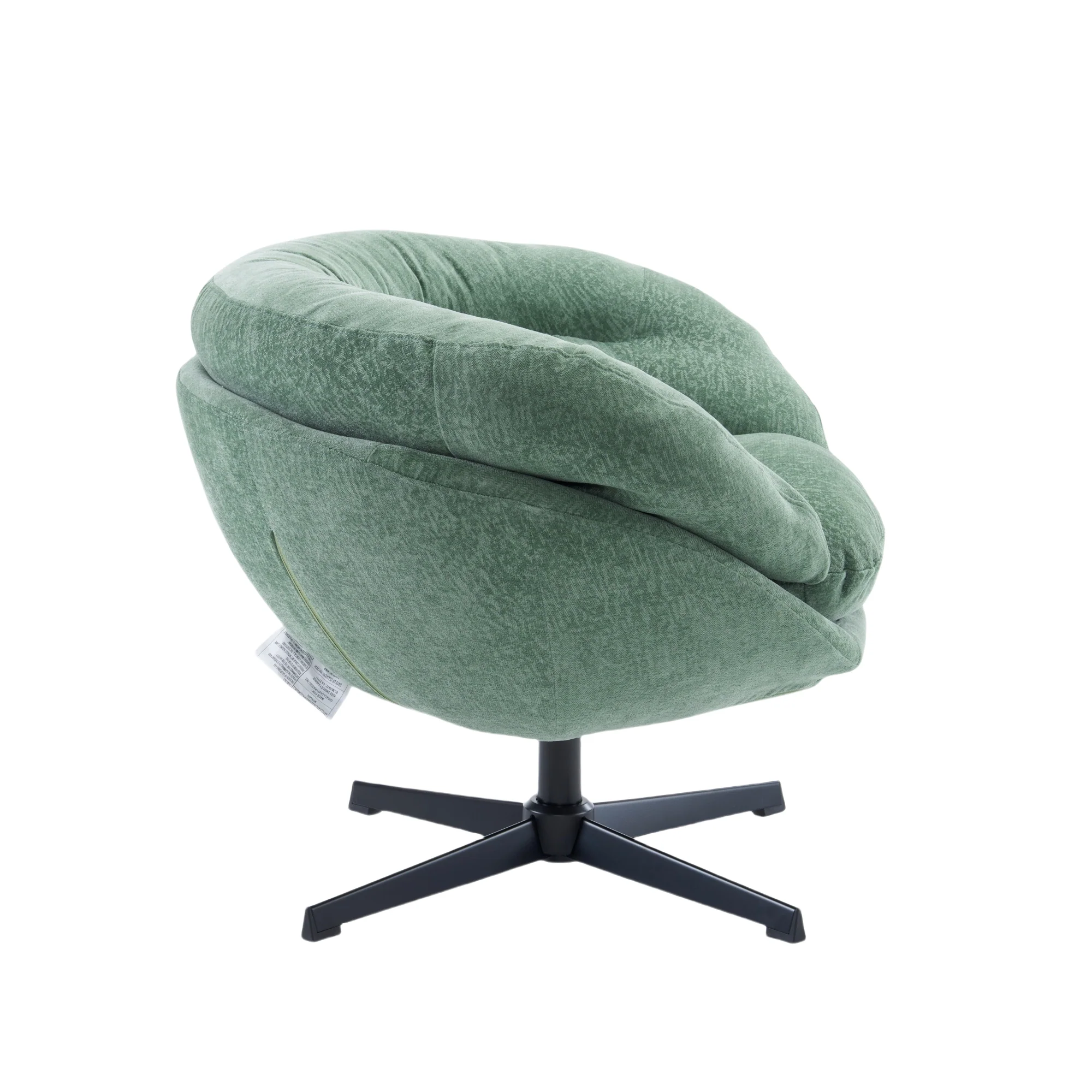 Olevate Chenille Upholstered 360 degree Swivel Arm Chair, Metal Cross-shape legs - furnishings