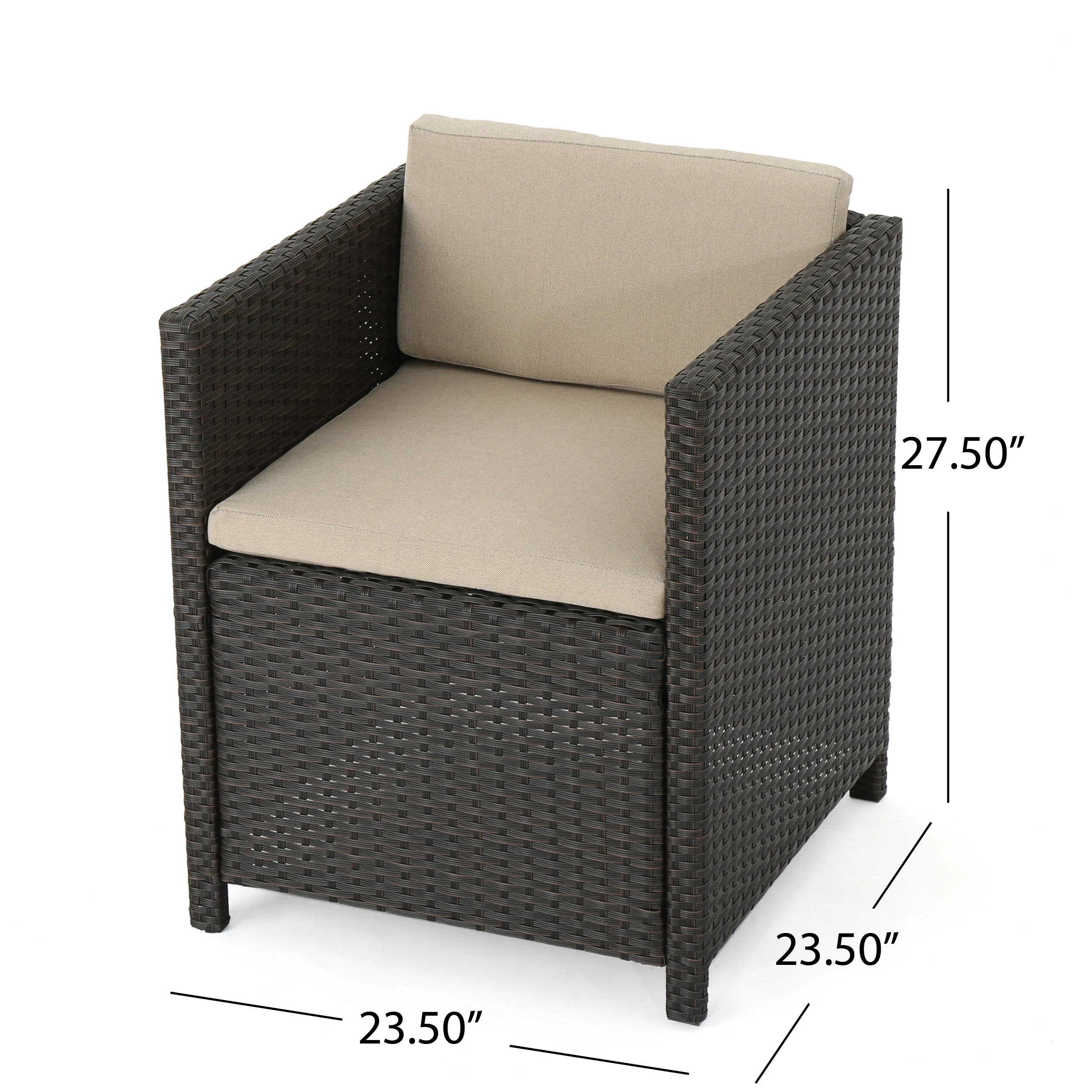 Pueblo Outdoor Wicker 5Pc Dining Set w/ Water Resistant Cushions - furnishings
