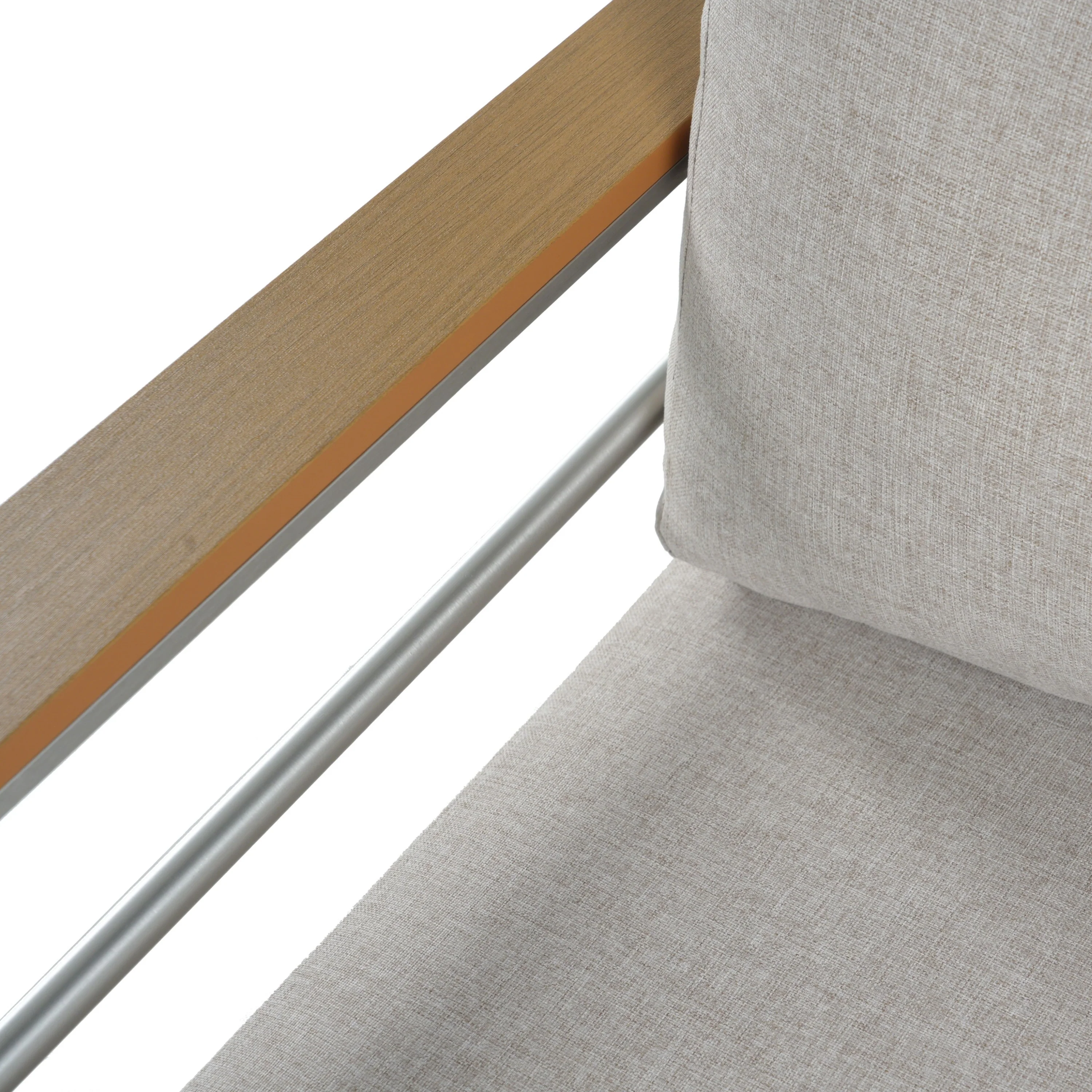 Amias Aluminum Outdoor Patio Loveseat with Beige Cushions - furnishings