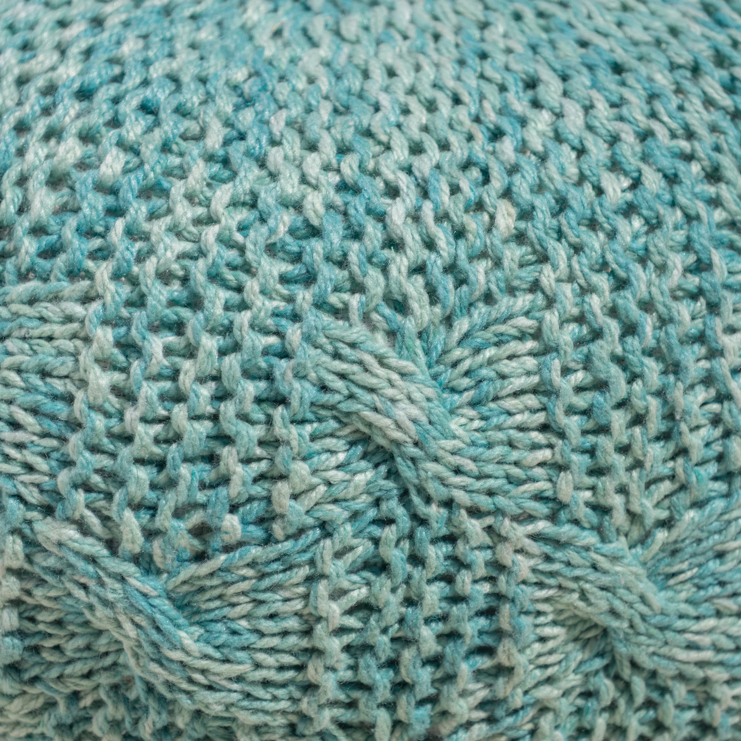 Dahlia Handcrafted Modern Fabric Weave Pouf - furnishings