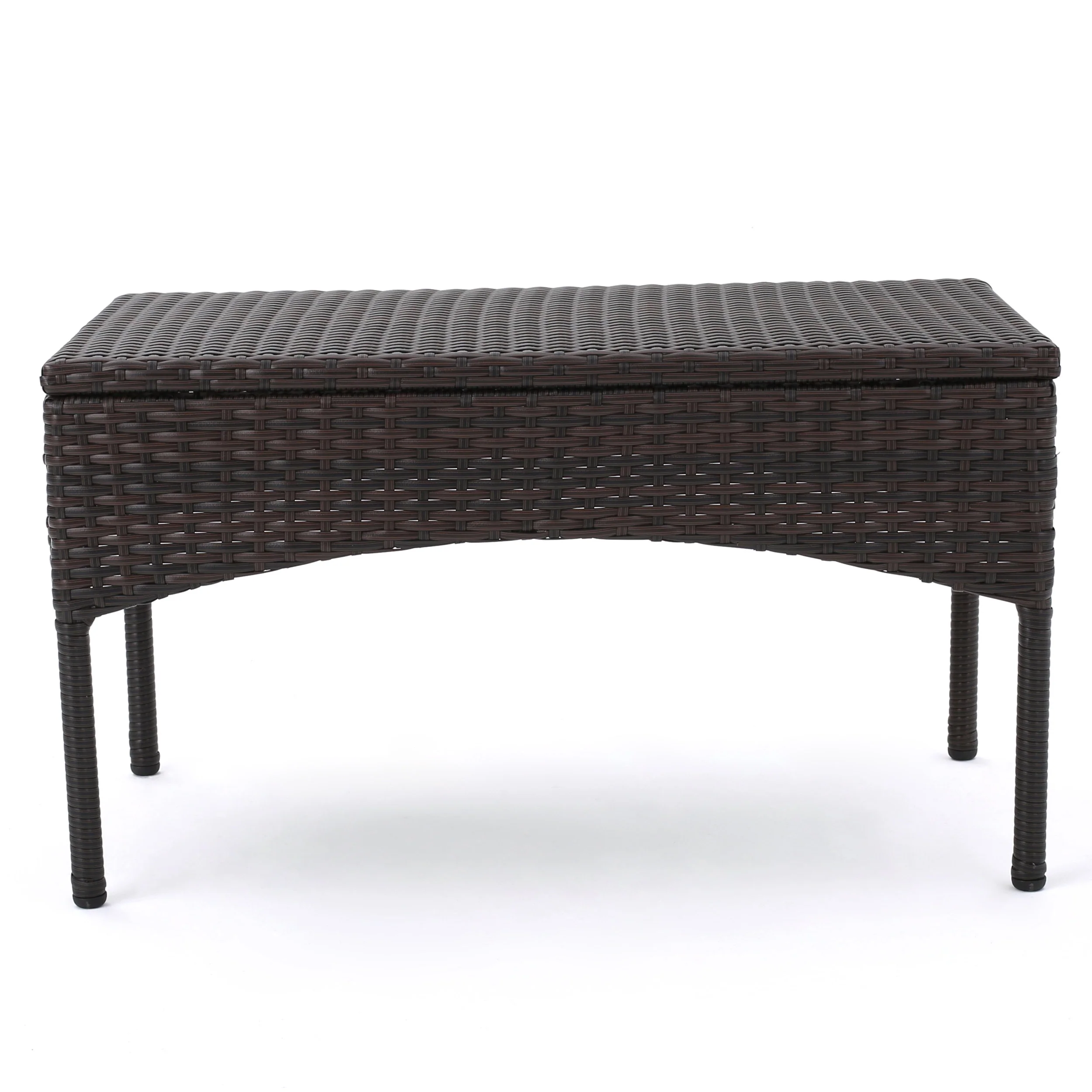 Tahiti Outdoor 4 Piece Multi-brown Wicker Chat Set with Dark Cream Water Resistant Fabric Cushions - furnishings