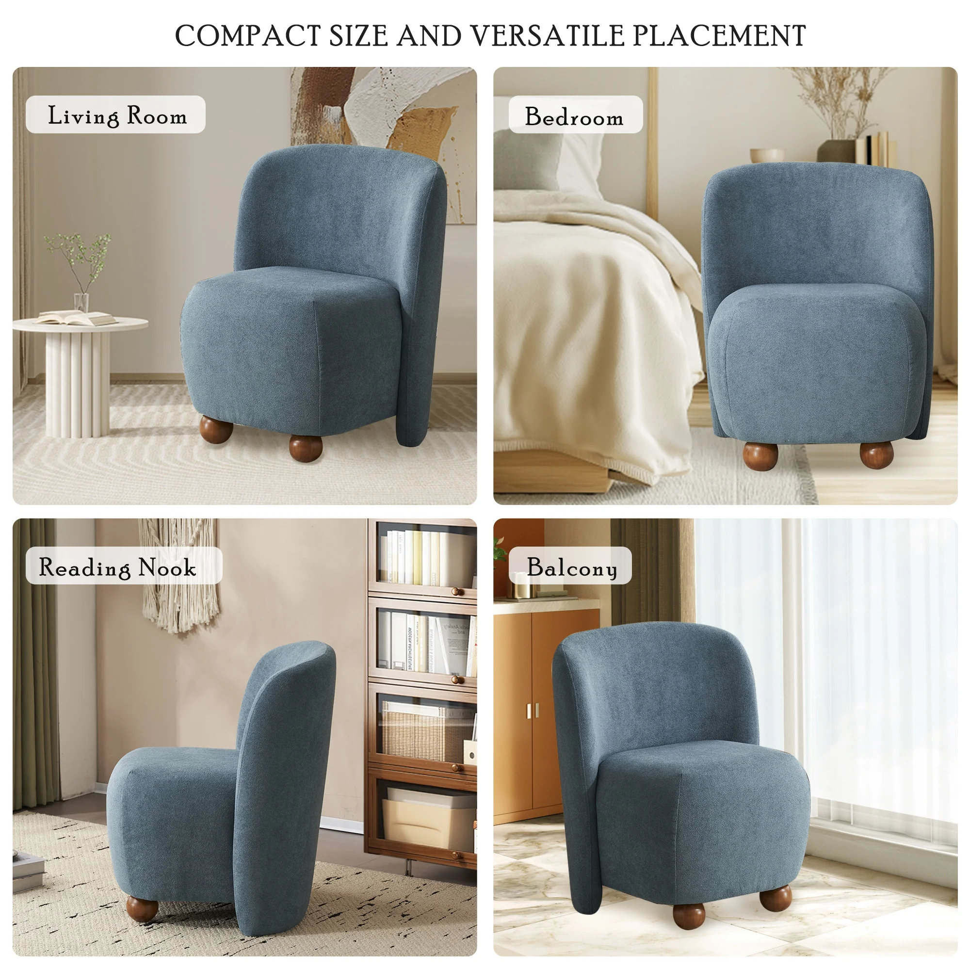 Sallia Ultra-Soft Modern Low-Back Armless Accent Chair, Multiple Color - furnishings