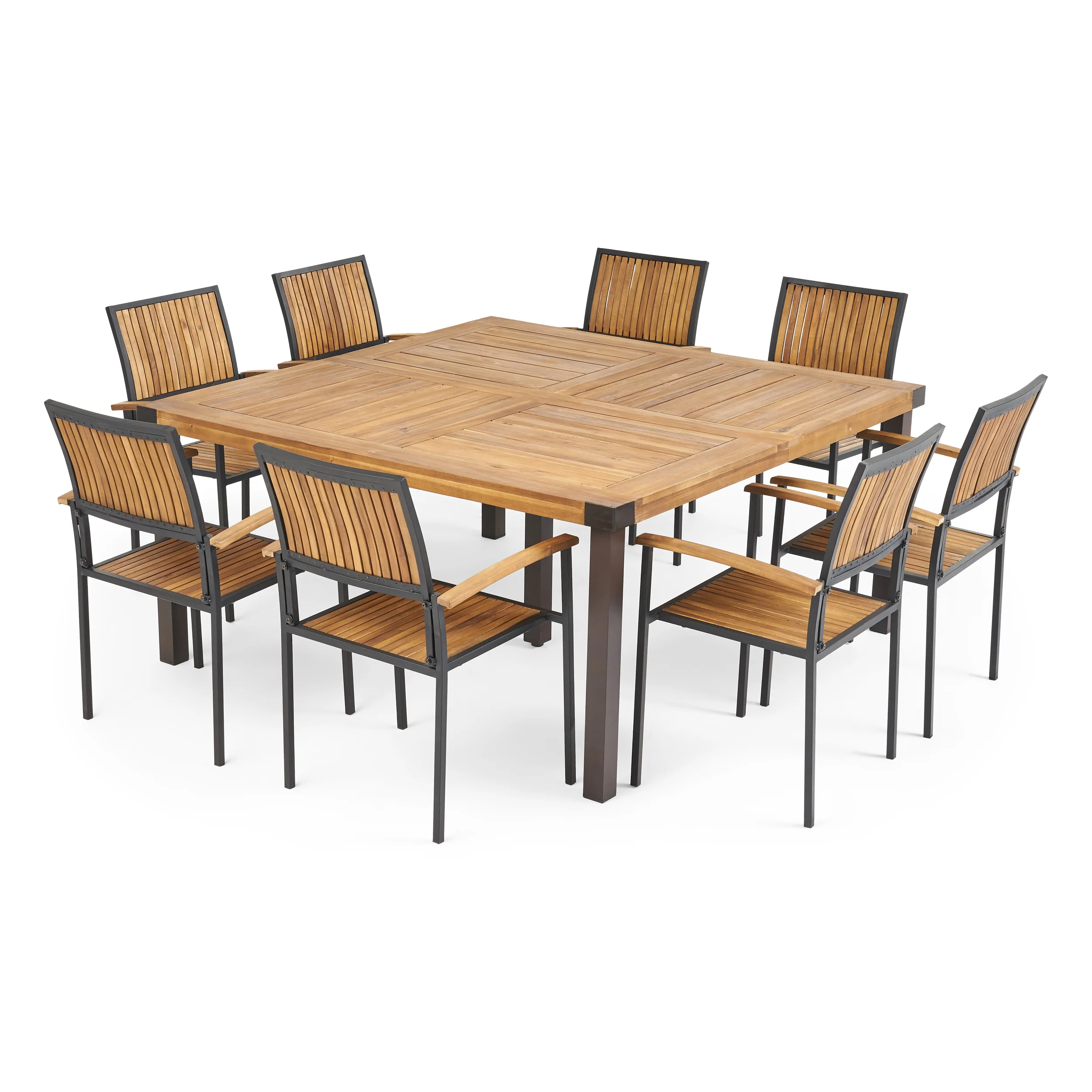 Maggie Outdoor 8 Seater Acacia Wood Dining Set - furnishings