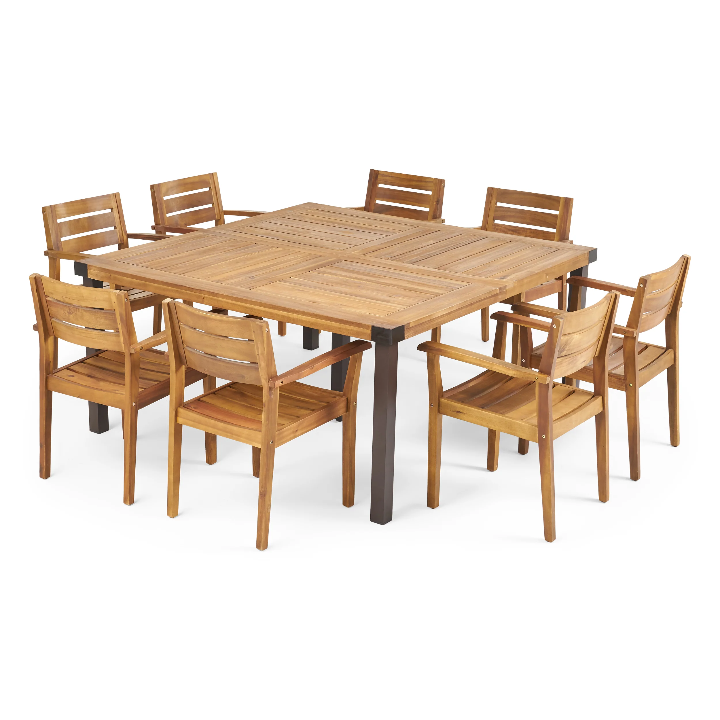 Cambriella Outdoor 8 Seater Acacia Wood Dining Set - furnishings