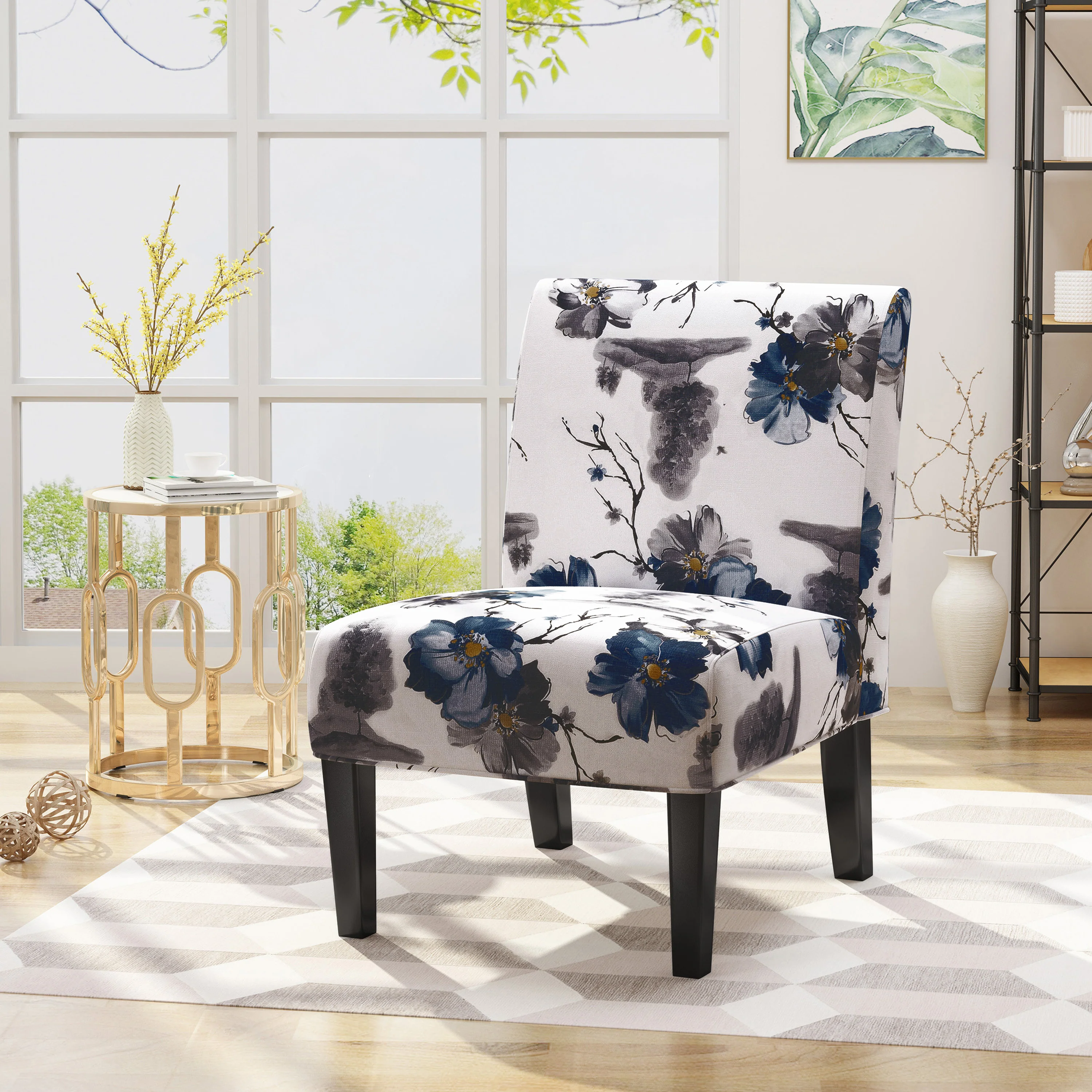 Kendal Contemporary Fabric Slipper Accent Chair - furnishings