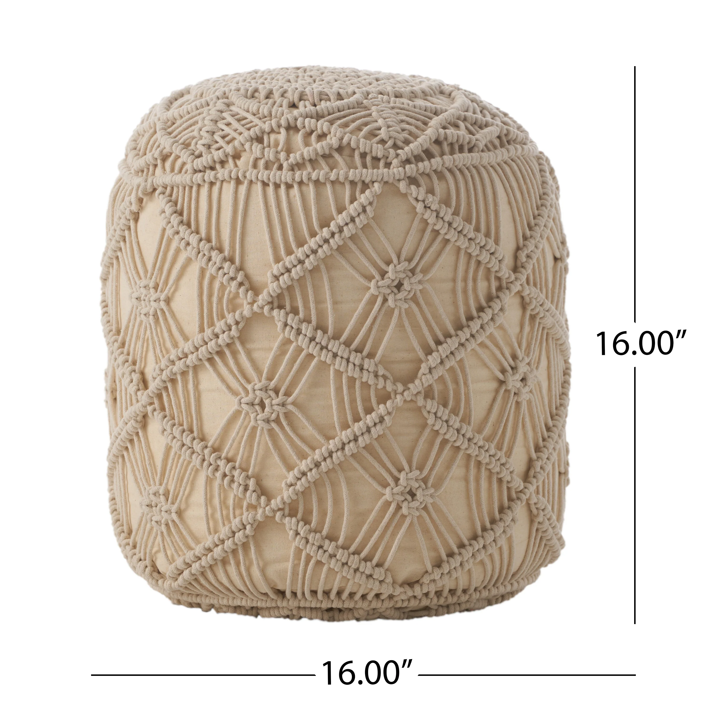 Shashwat Macrame Cube Pouf - furnishings