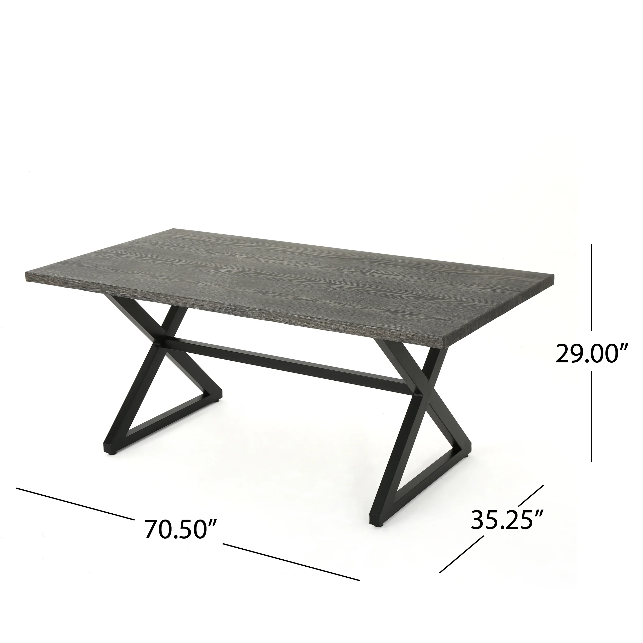 Adelade Outdoor 7 Piece Aluminum Dining Set with Wicker Dining Chairs - furnishings