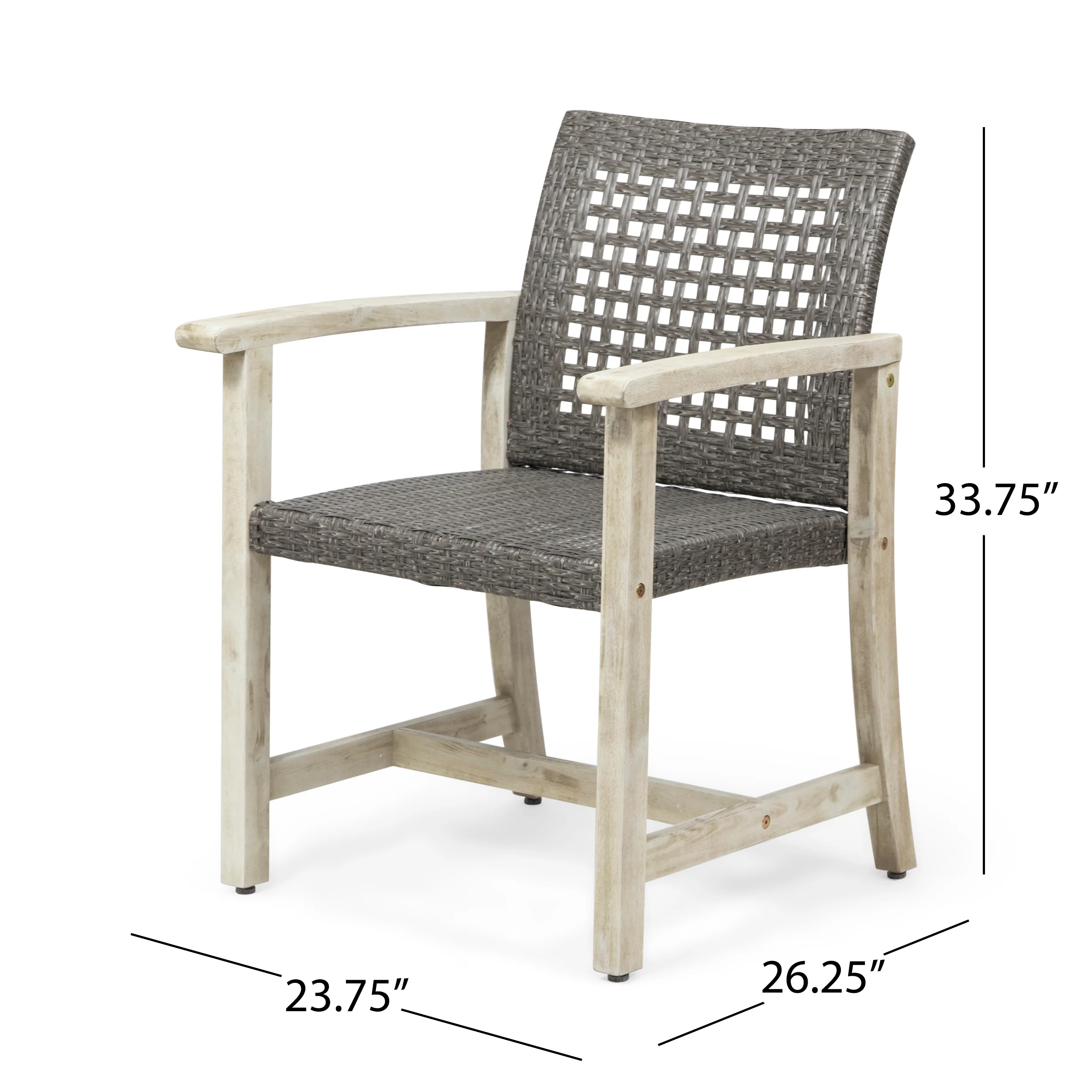 Danis 6 Seater Outdoor Acacia Wood and Wicker Dining Set - furnishings