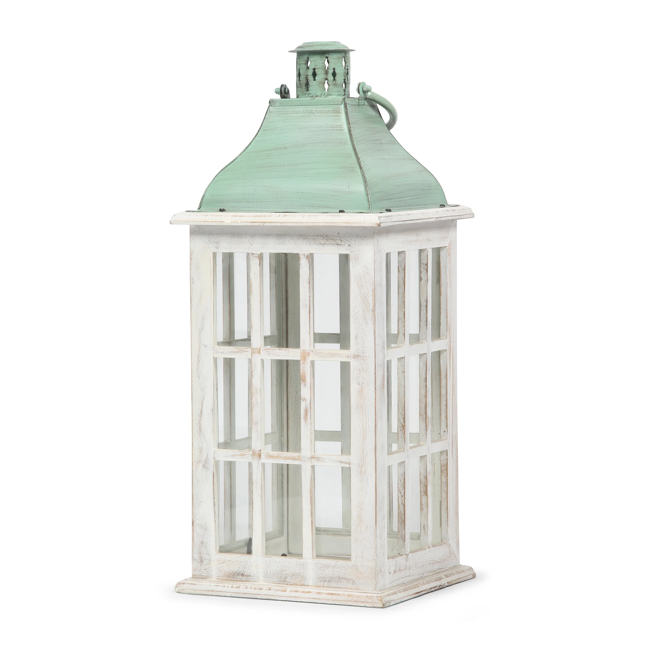Reigle Coastal Handcrafted Mango Wood Decorative Lantern - furnishings