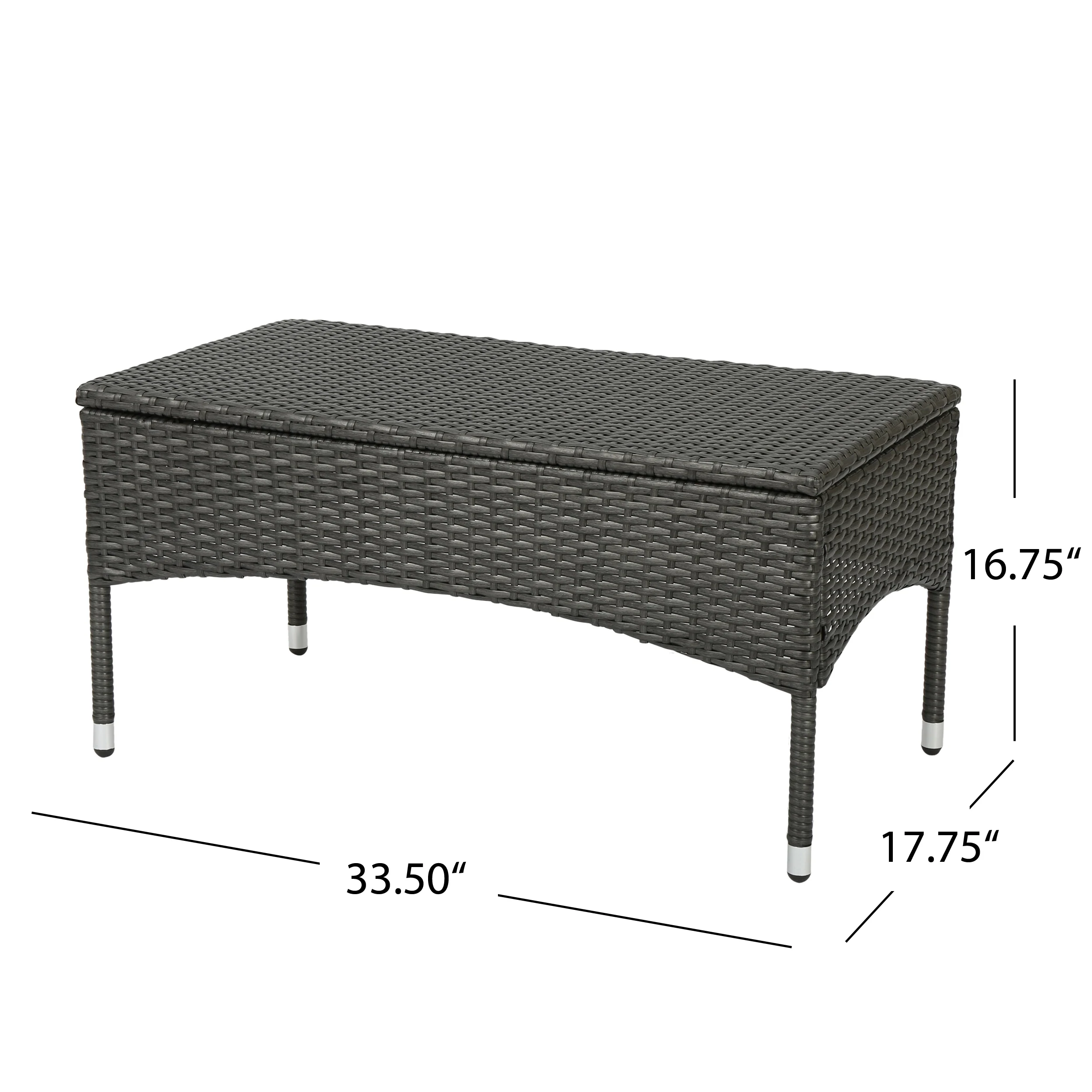 Mina Outdoor 4 Piece Wicker Chat Set with Water Resistant Cushions - furnishings