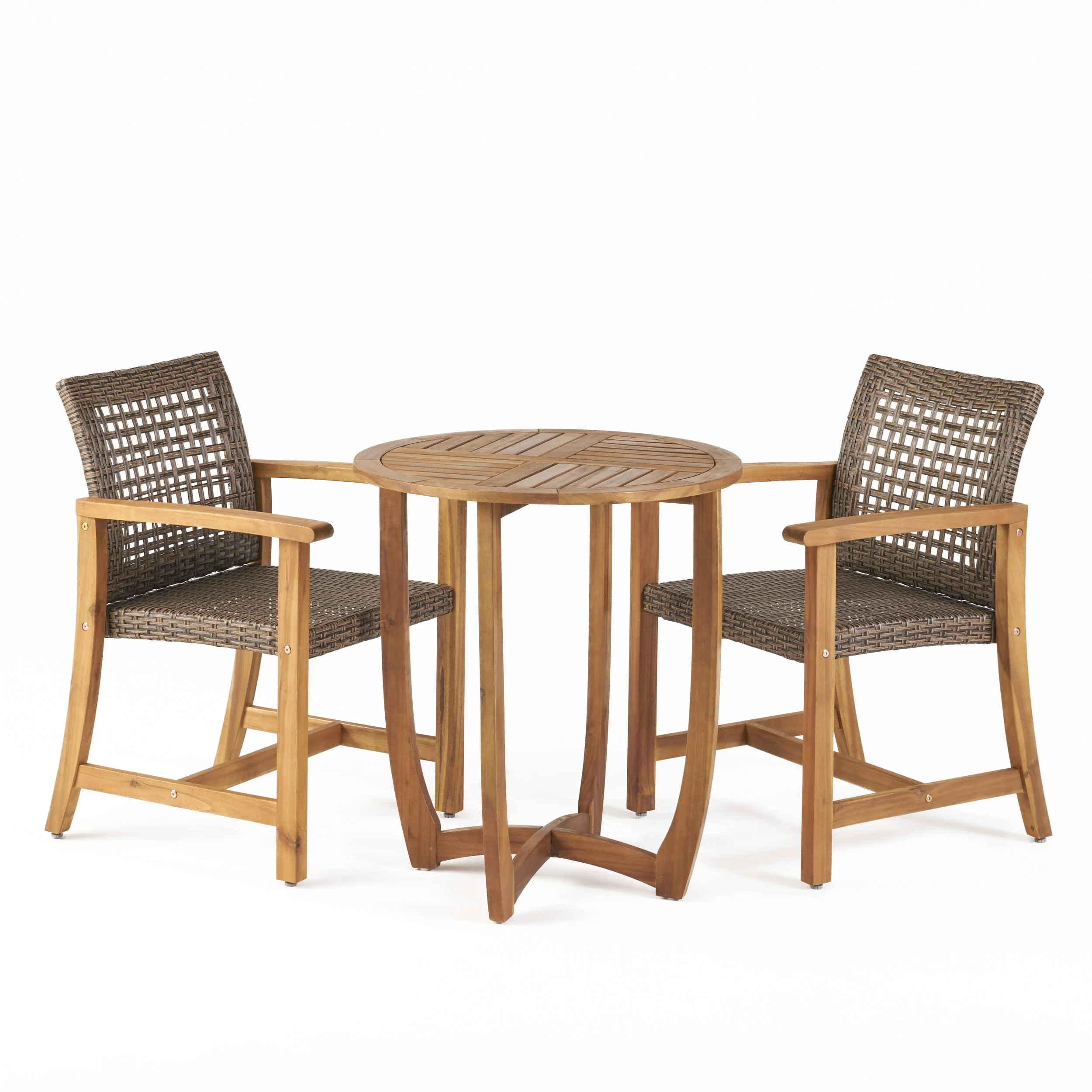 Ayush Outdoor 2 Seater Acacia Wood Dining Set - furnishings
