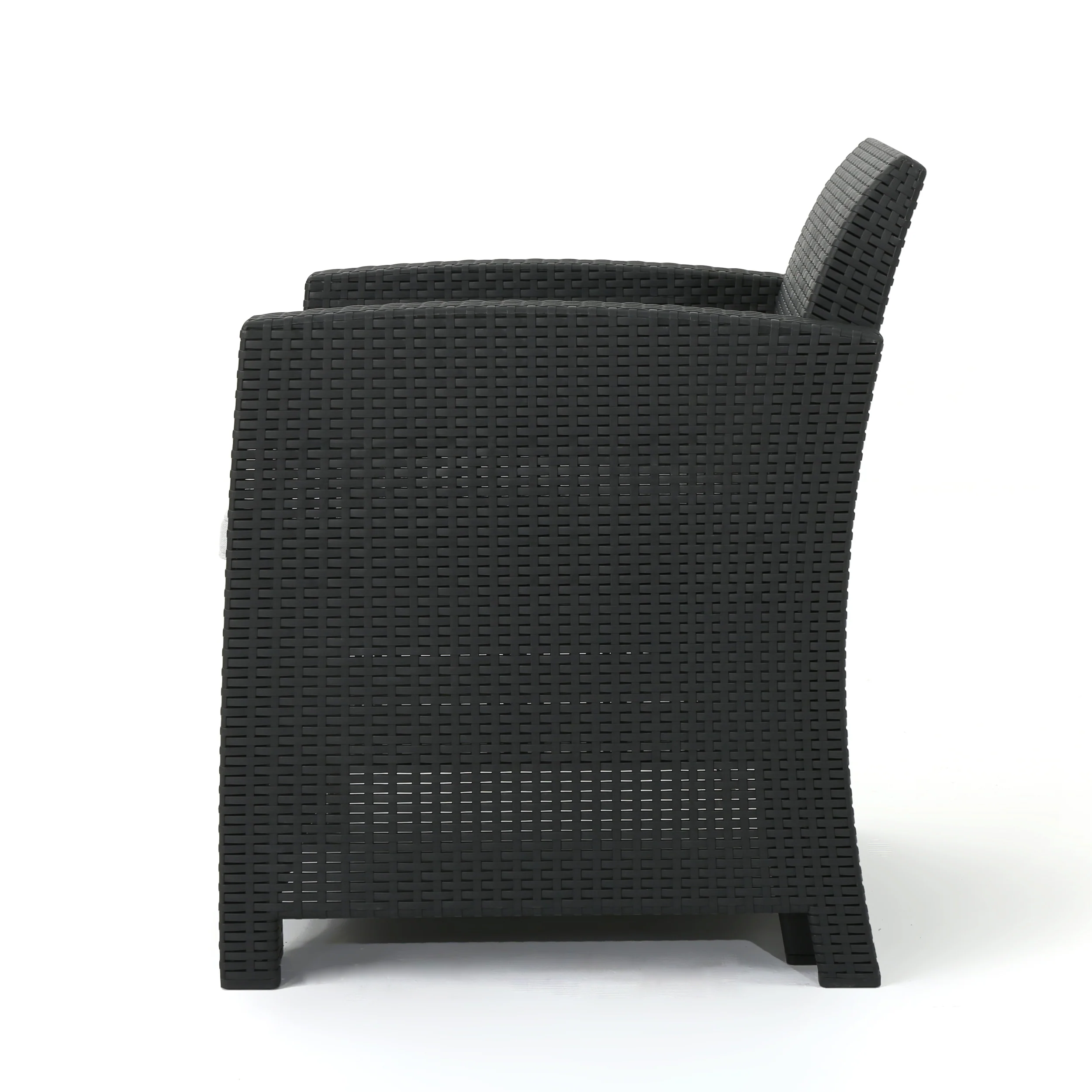 Jacob Outdoor 5 Piece Faux Wicker Rattan Style Chat Set - furnishings