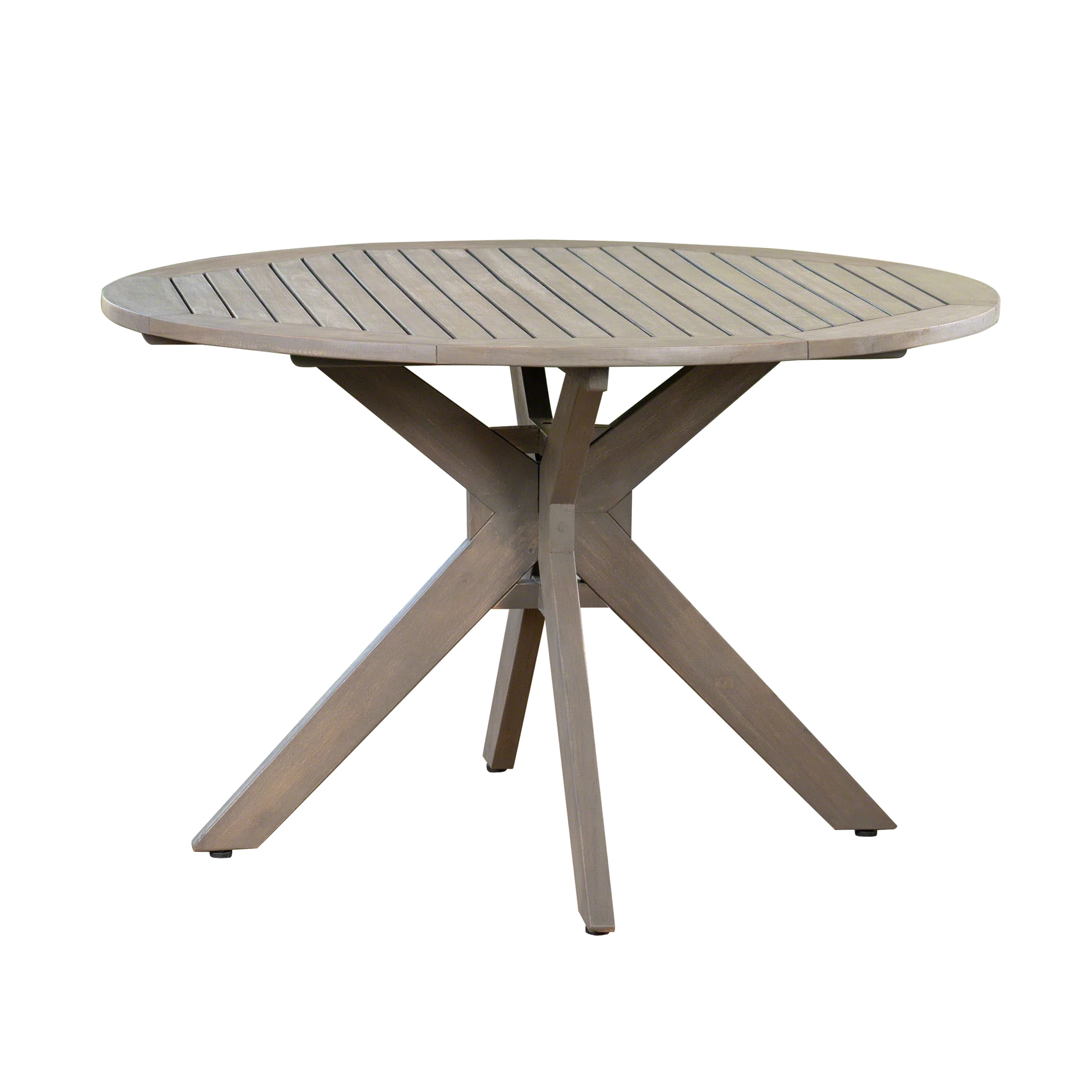 Kirby Outdoor 5 Piece Wood and Wicker Dining Set, Gray and Gray - furnishings
