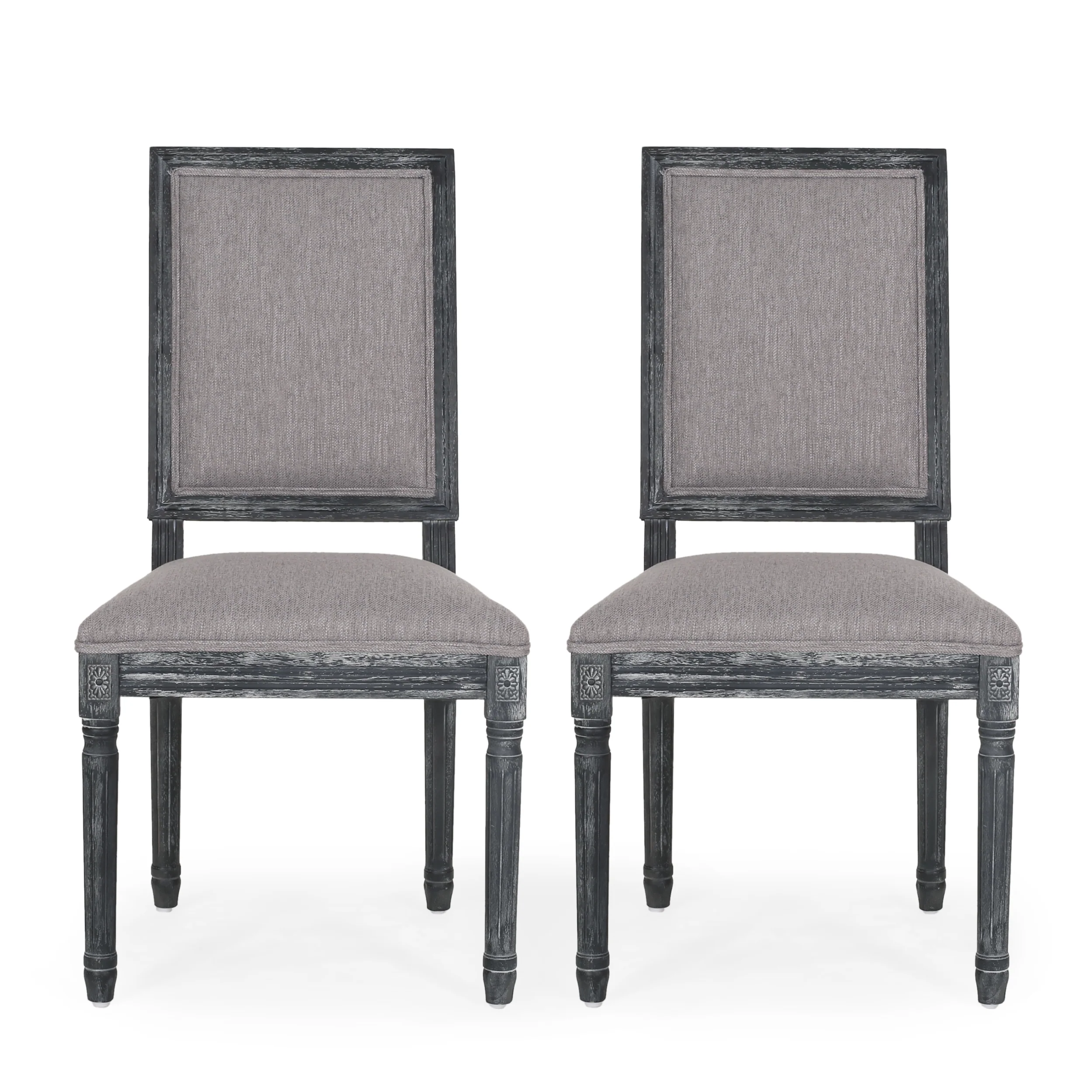 Amy French Country Wood Upholstered Dining Chair, Set of 2 - furnishings