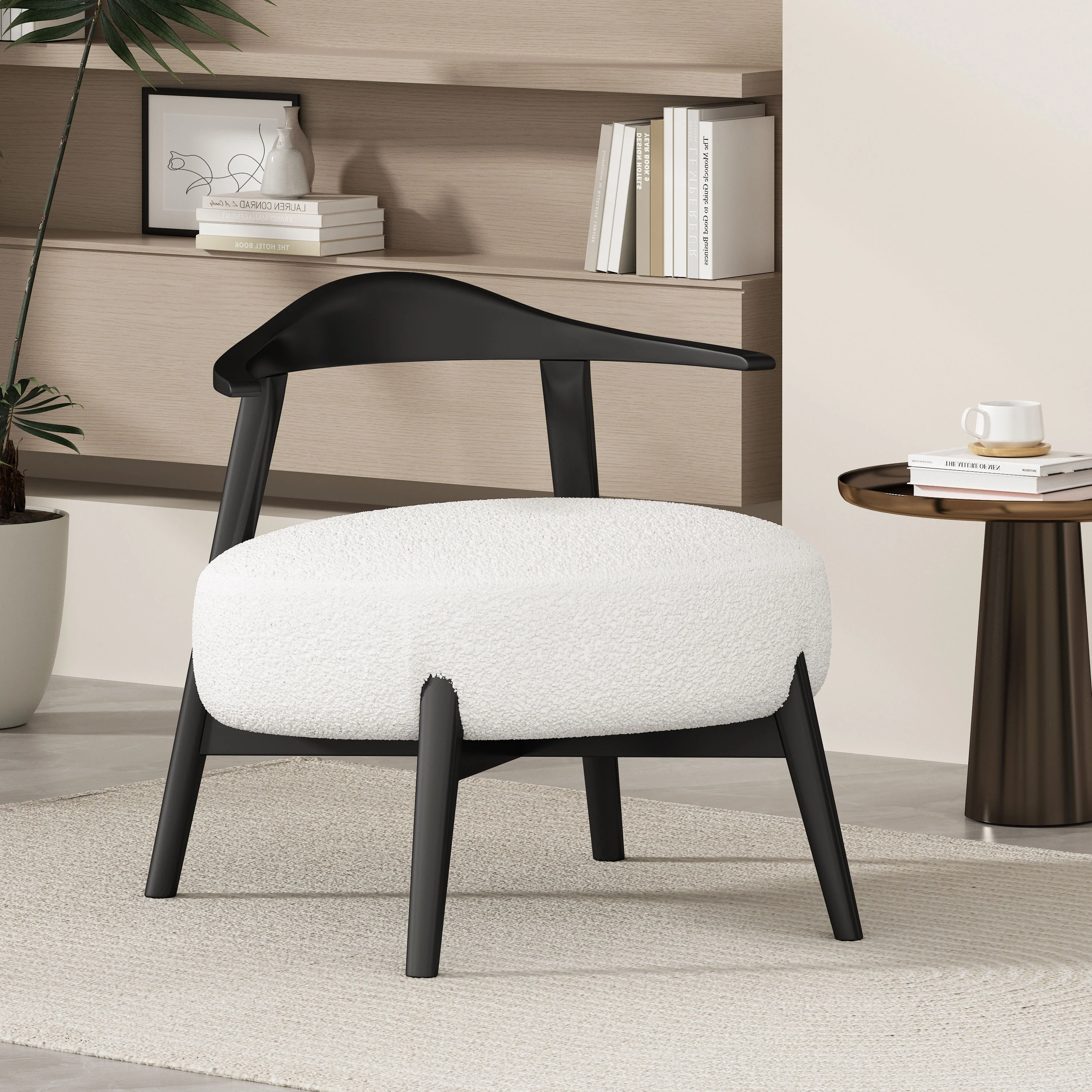 Acamar Acamar Polyester and Birch Wishbone Accent Chair - furnishings