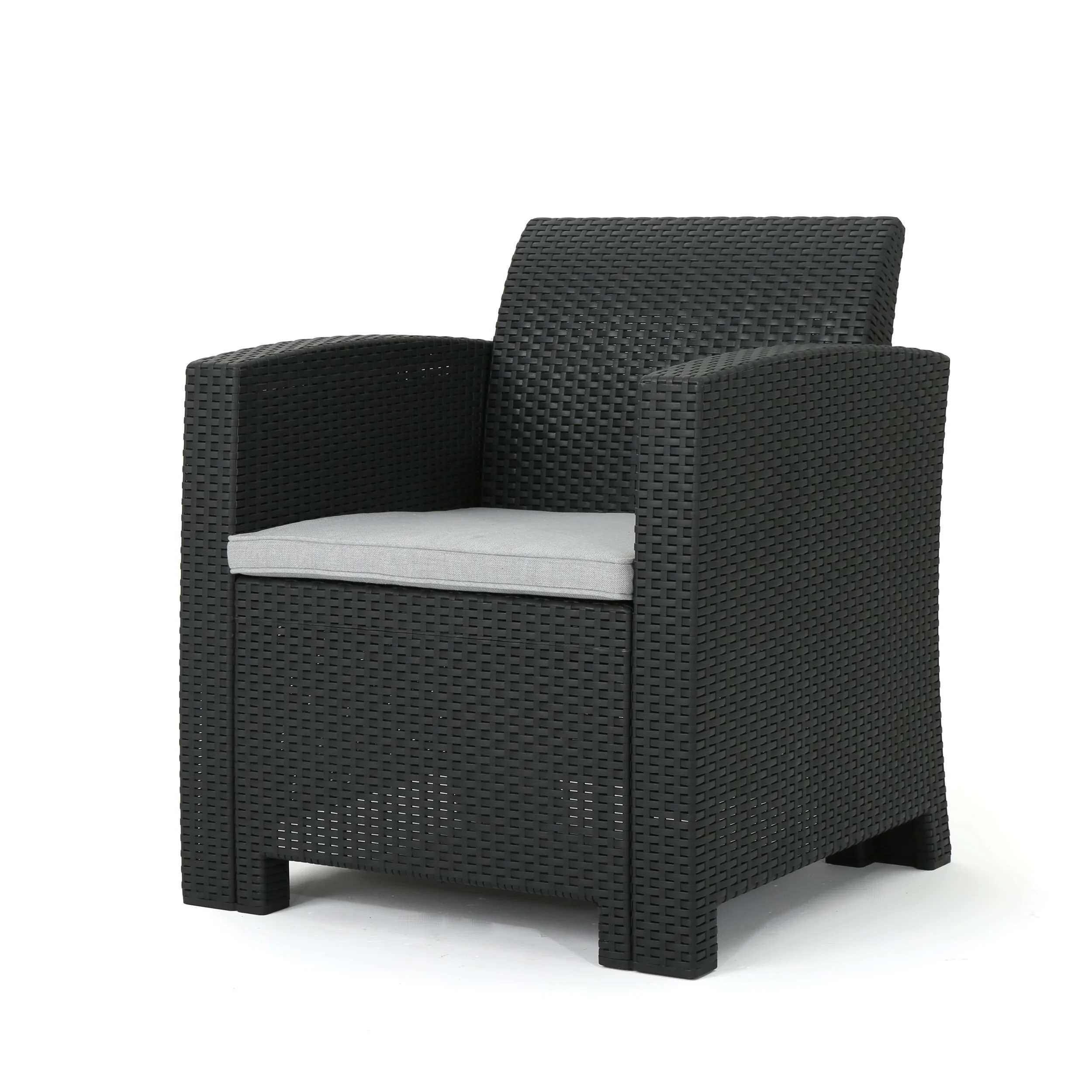 Jacob Outdoor 5 Piece Faux Wicker Rattan Style Chat Set - furnishings