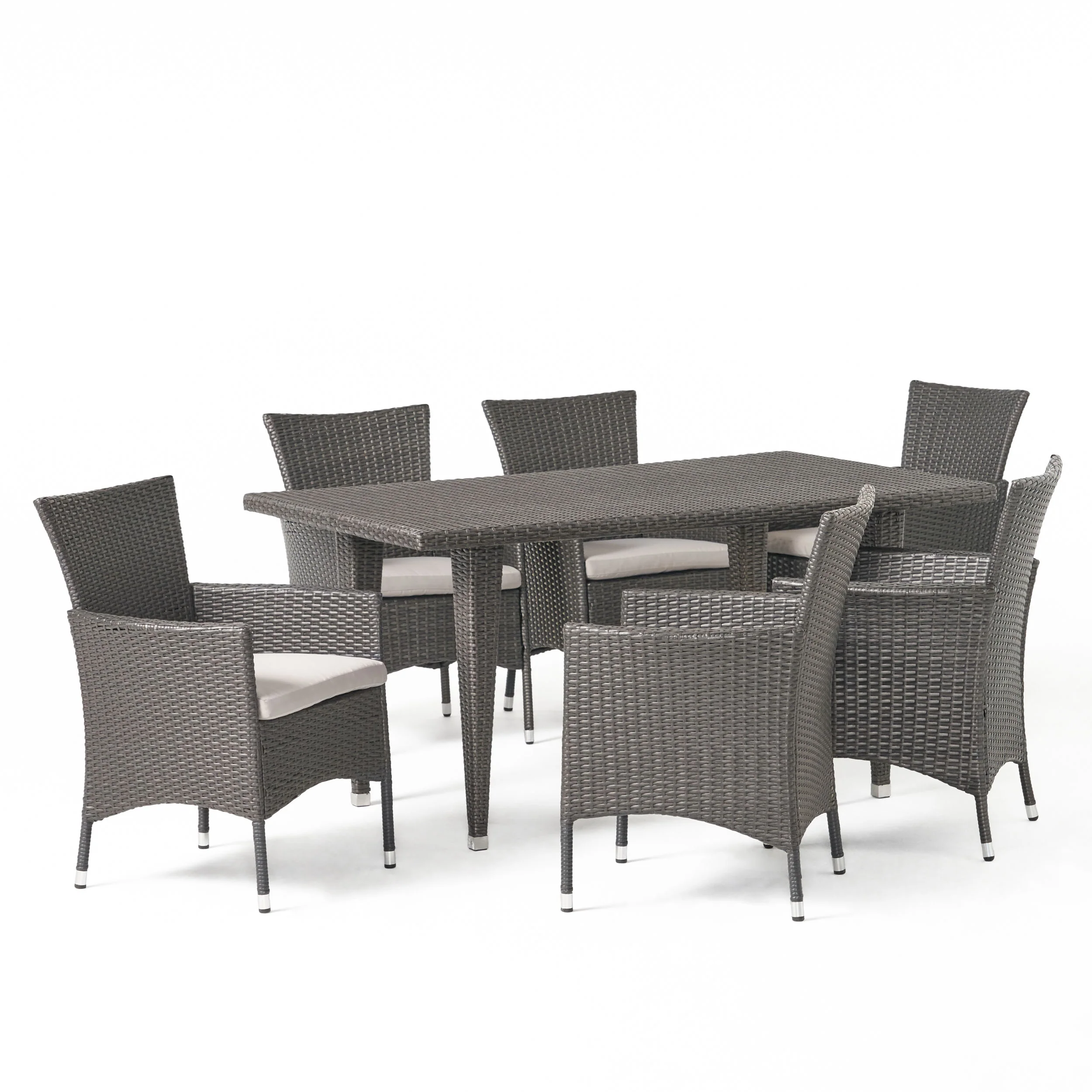 Malta Outdoor 7pc Grey Dining Set - furnishings
