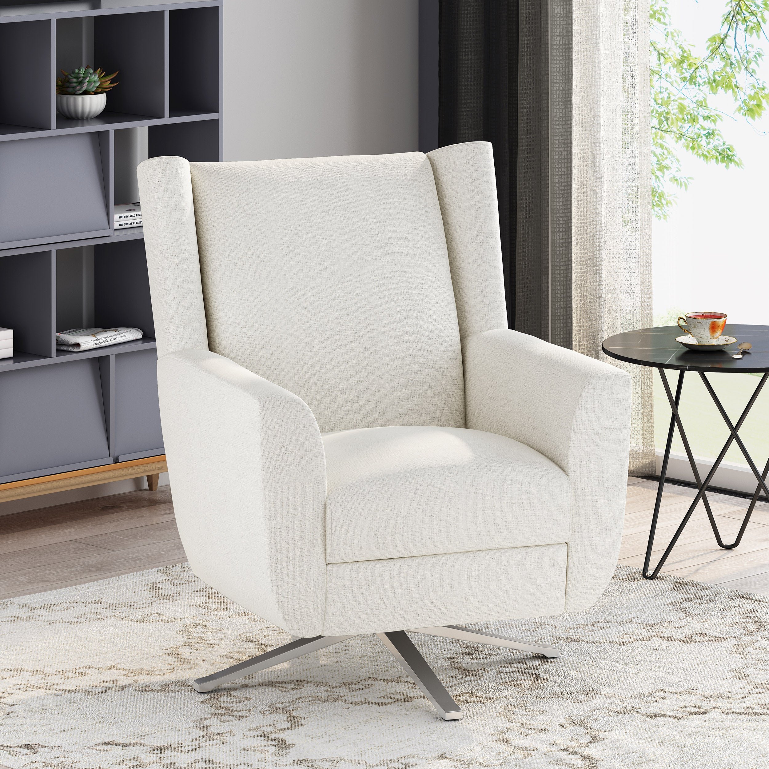 Dezi Contemporary Fabric Swivel Chair - furnishings