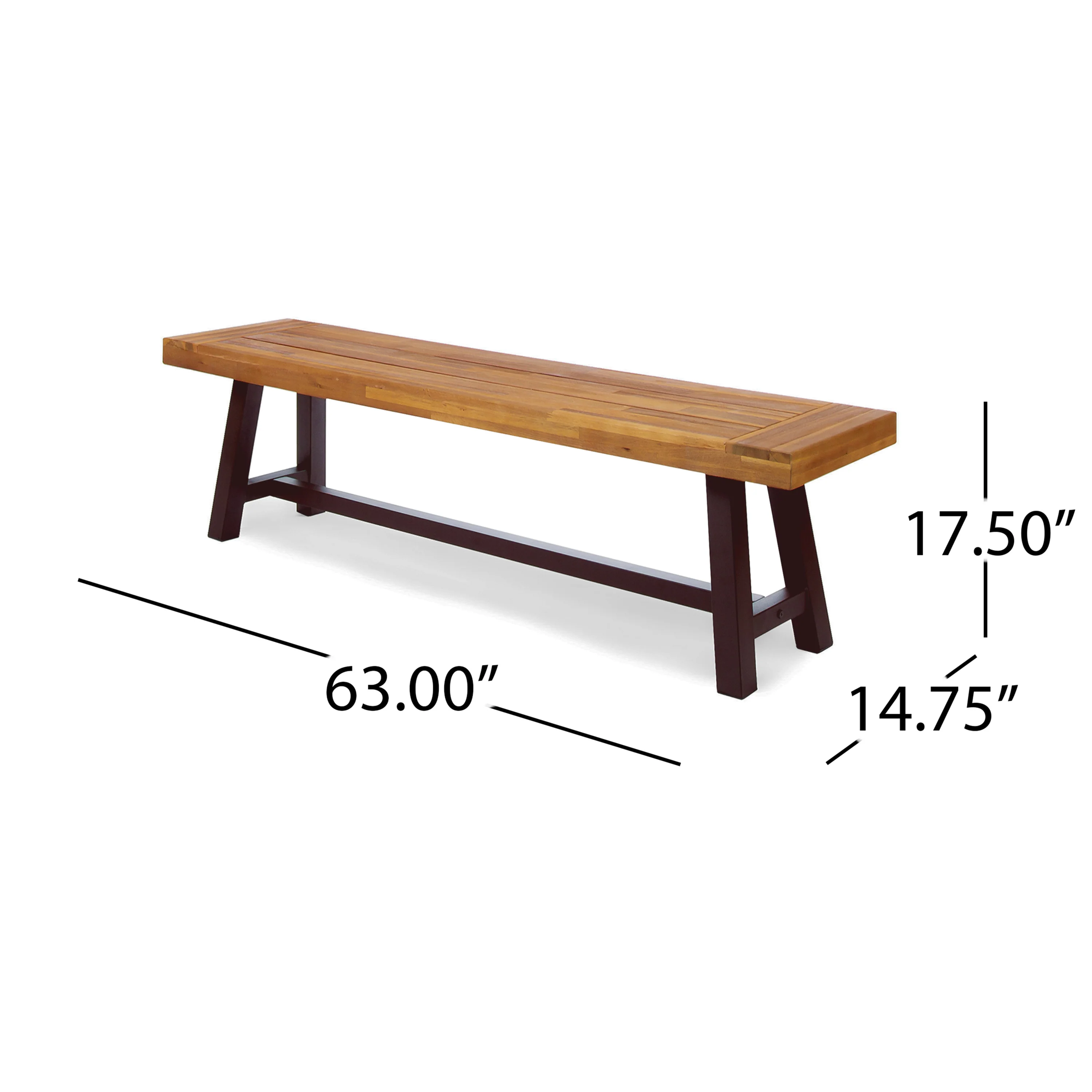 Bowman Outdoor Acacia Wood Benches, Set of 2 - furnishings