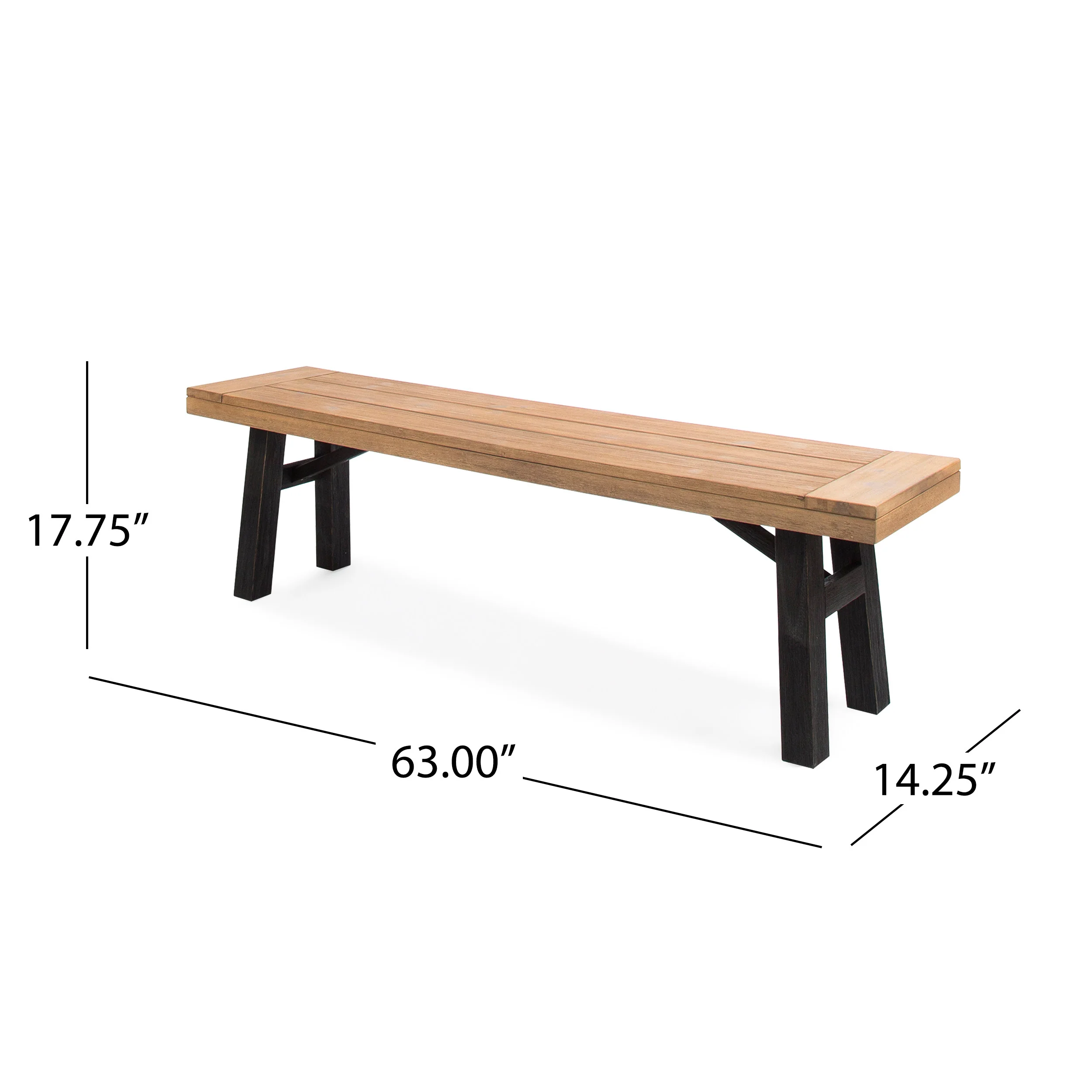 Betteravia Outdoor Acacia Wood Dining Benches, Set of 2 - furnishings