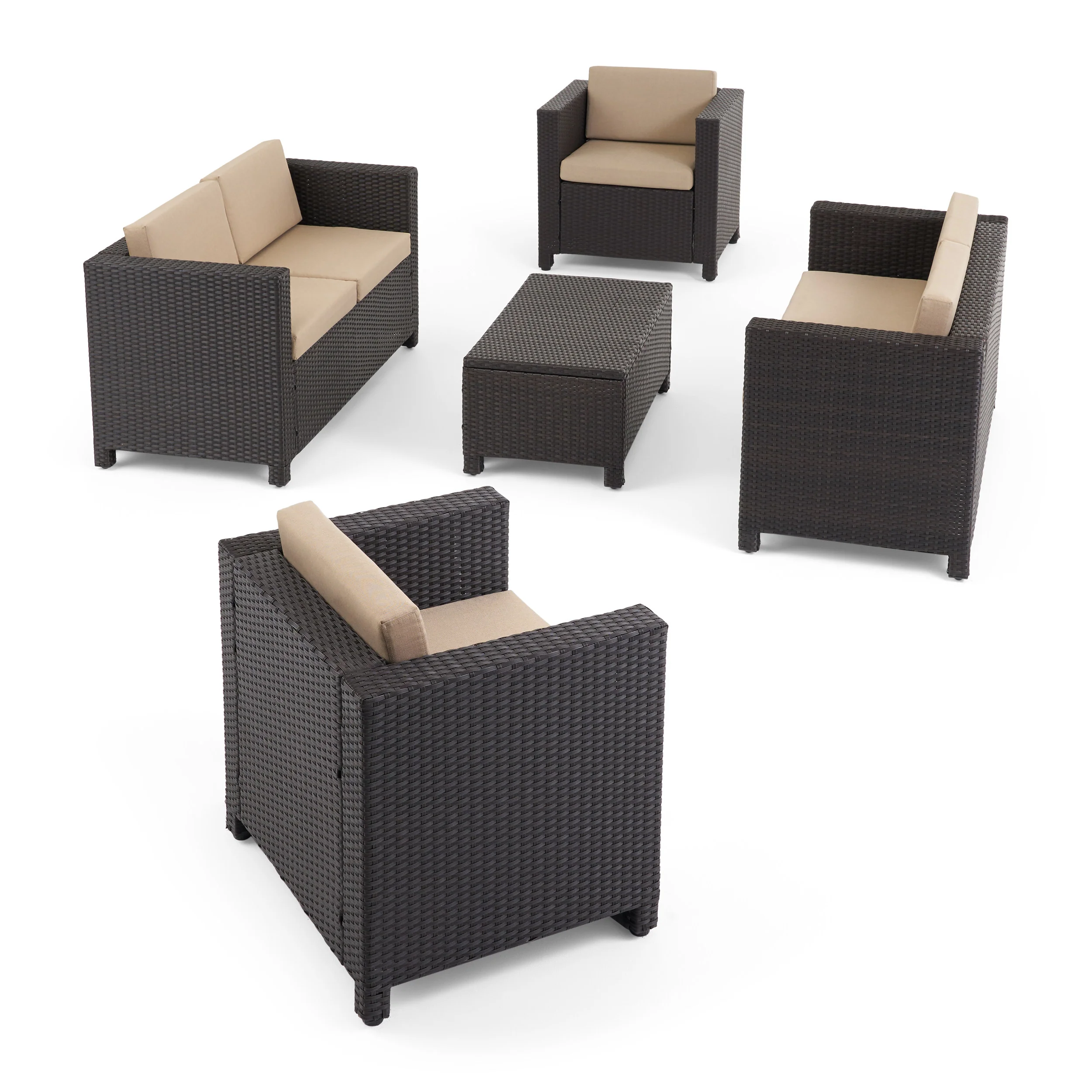 Venice 6-Seater Outdoor Sofa Set with Coffee Table - furnishings