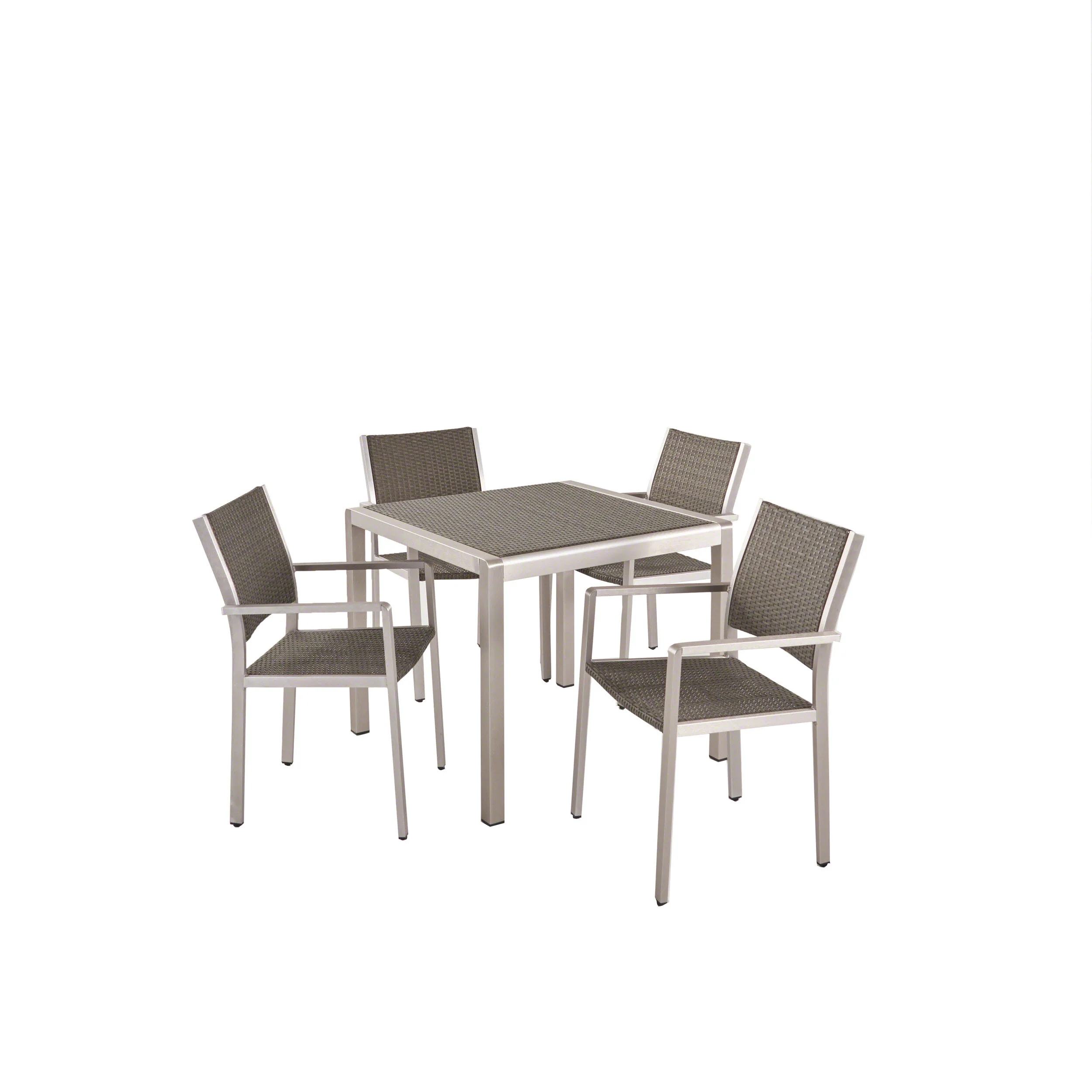Julia Patio Dining Set - 4-Seater - Anodized Aluminum - Wicker Seats - furnishings