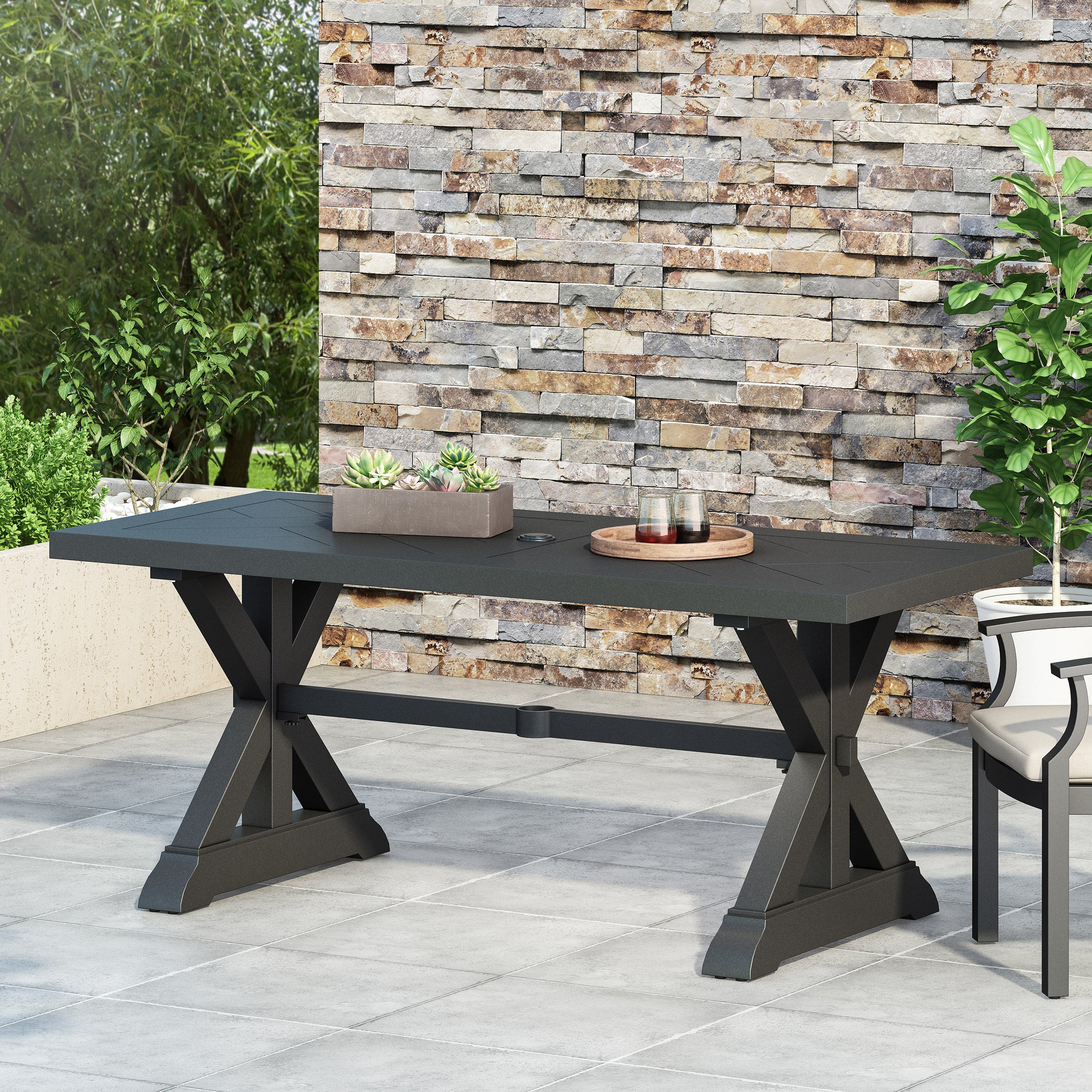 Tyrion Outdoor Aluminum Dining Table - furnishings