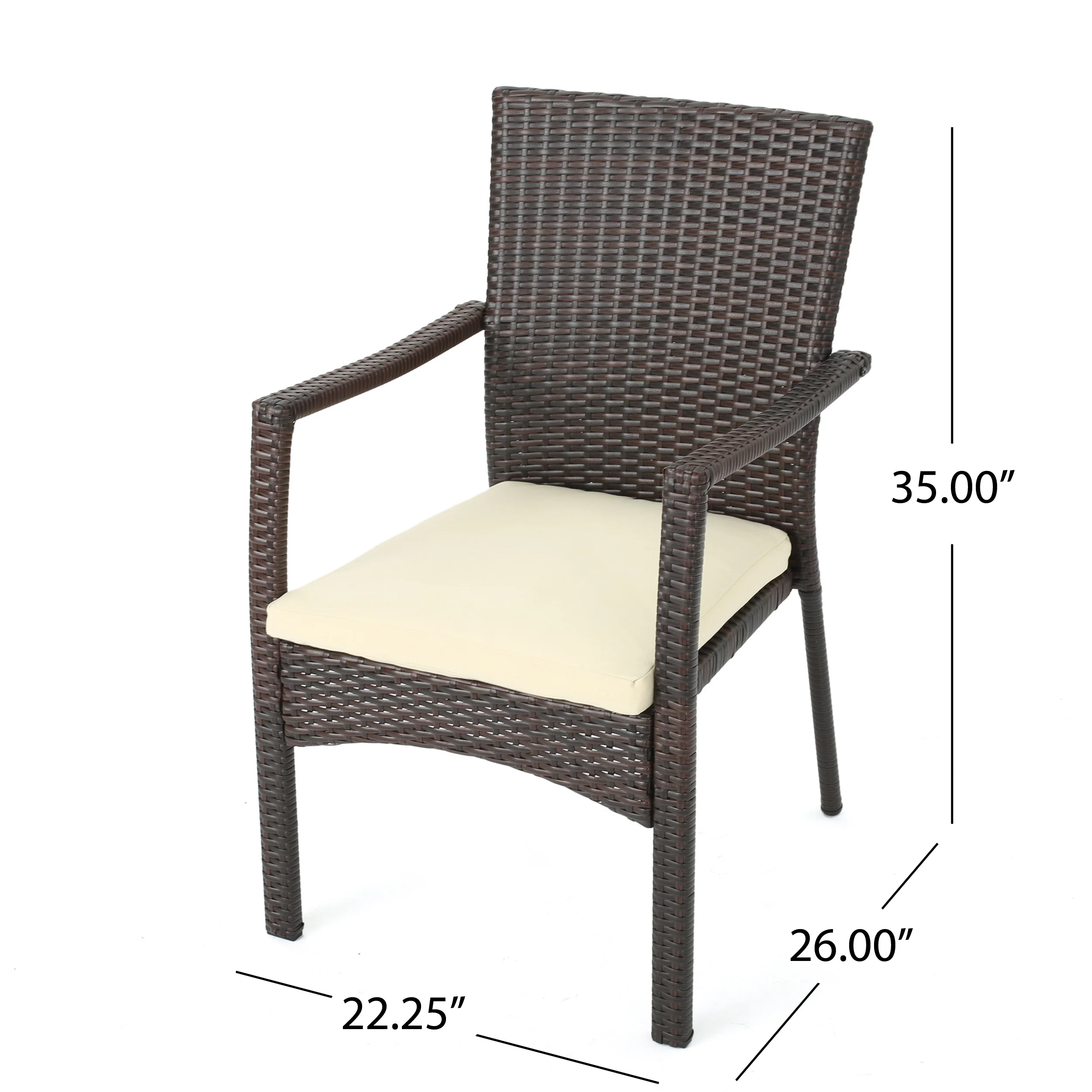 Caprise 7 Piece Outdoor Dining Set (Wood Table w/ Wicker Chairs) - furnishings