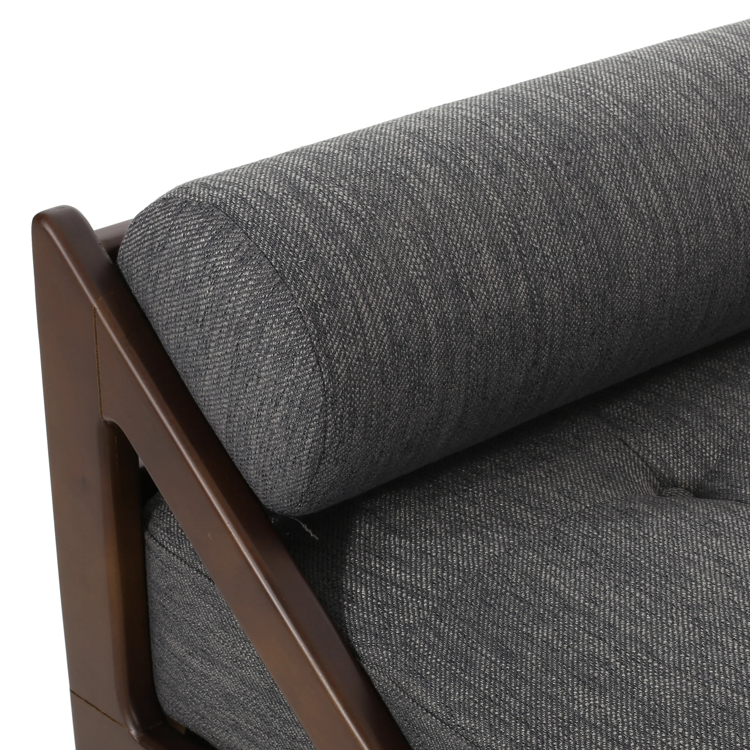 Sumner Contemporary Tufted Chaise Lounge with Rolled Accent Pillows - furnishings