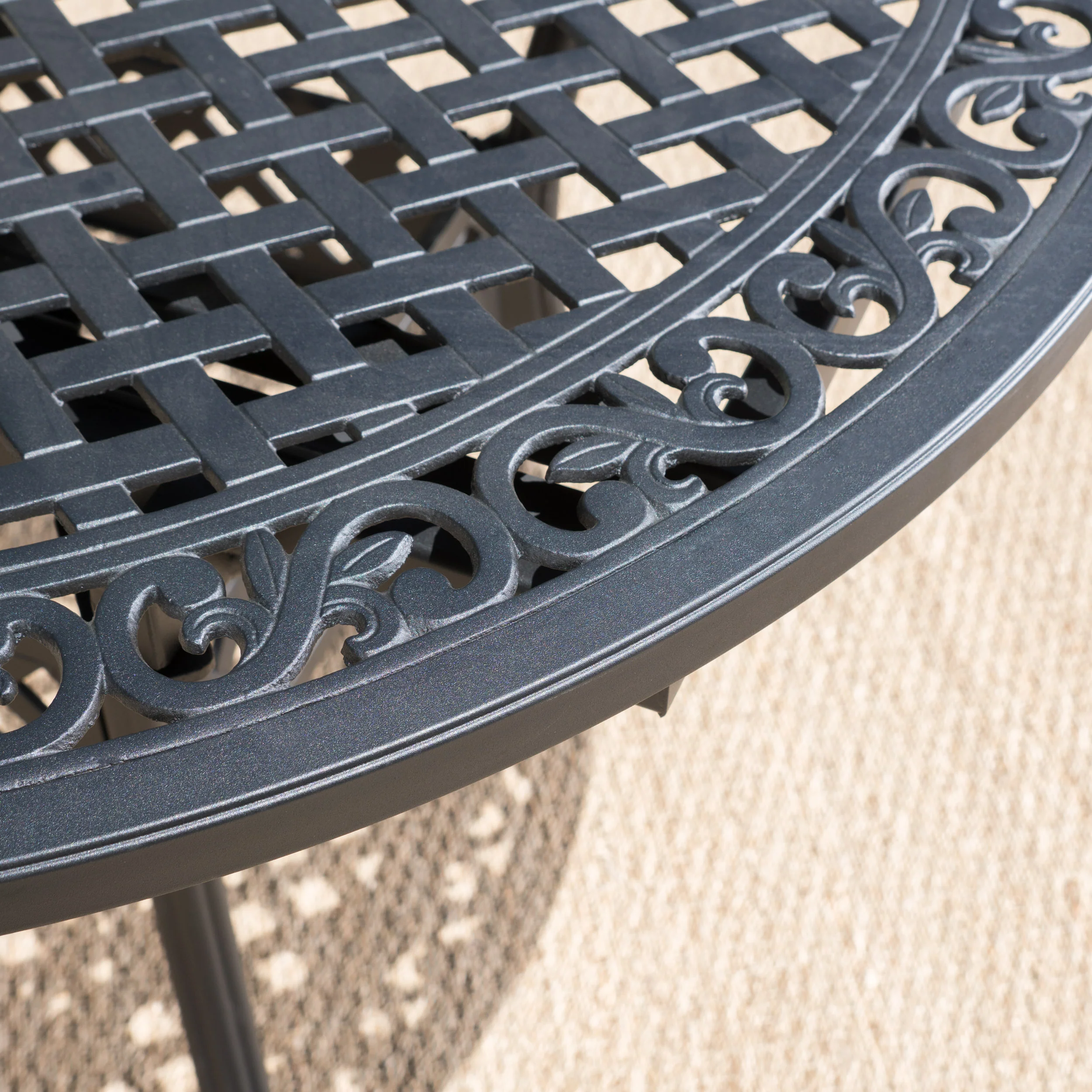 Clarisse Outdoor 5 Piece Hammered Bronze Finished Aluminum Dining Set with Expandable Table - furnishings