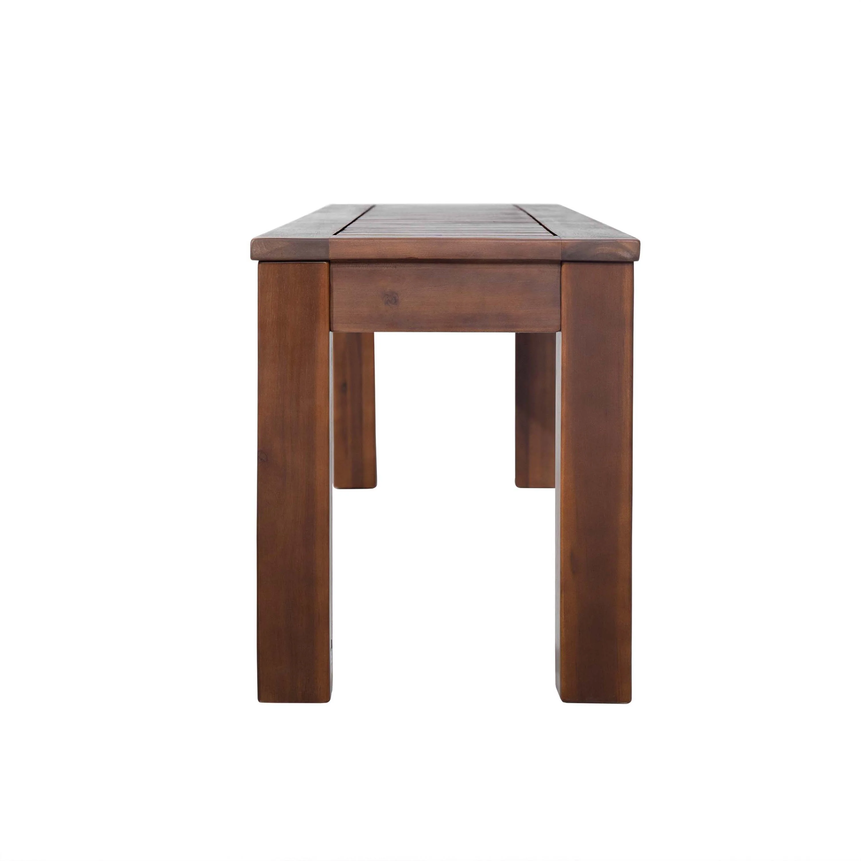 Ebany Outdoor Acacia Wood Dining Bench, Set of 2, Dark Brown - furnishings