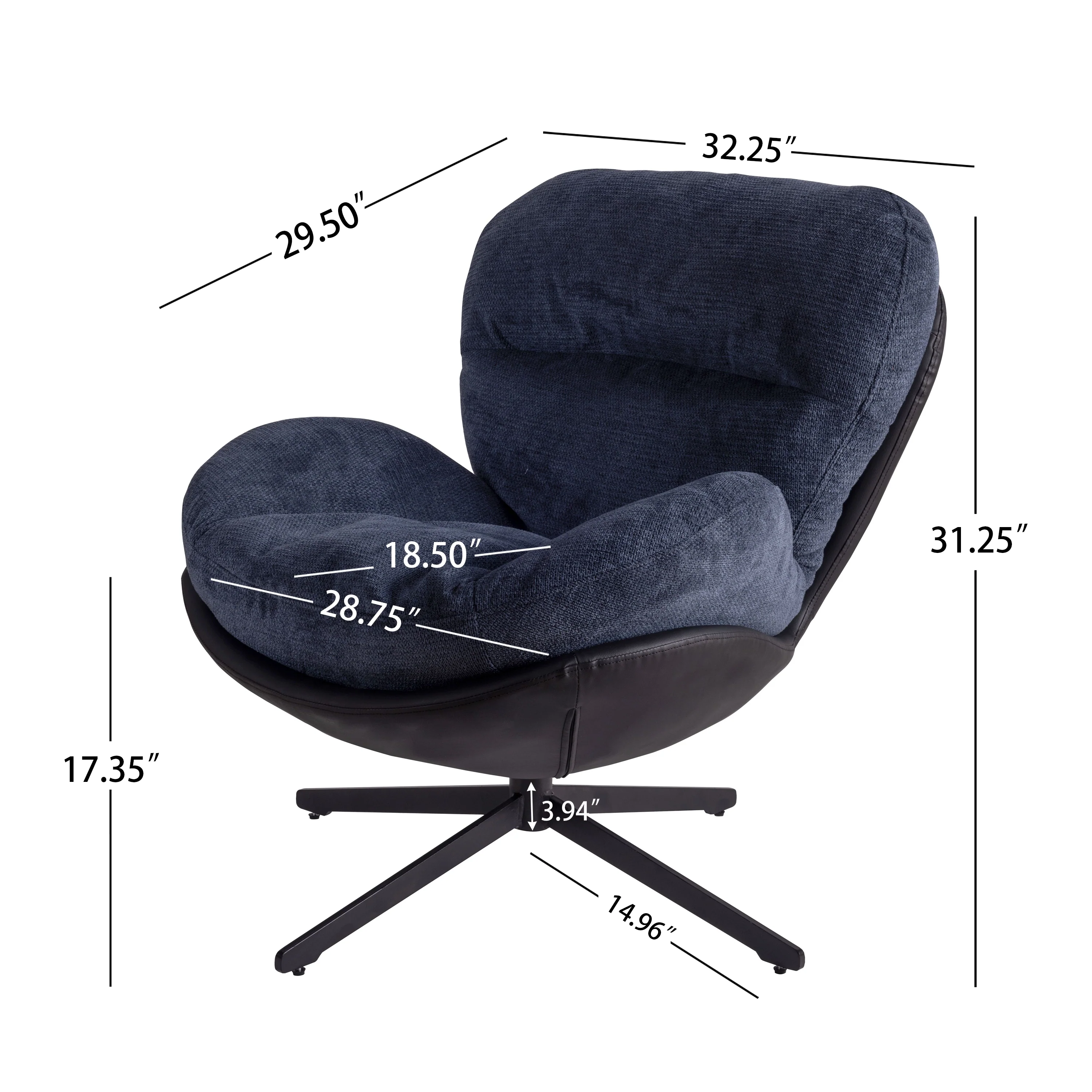 Savola Modern 360 Degree Swivel Upholstered Chenille Accent Chair - furnishings