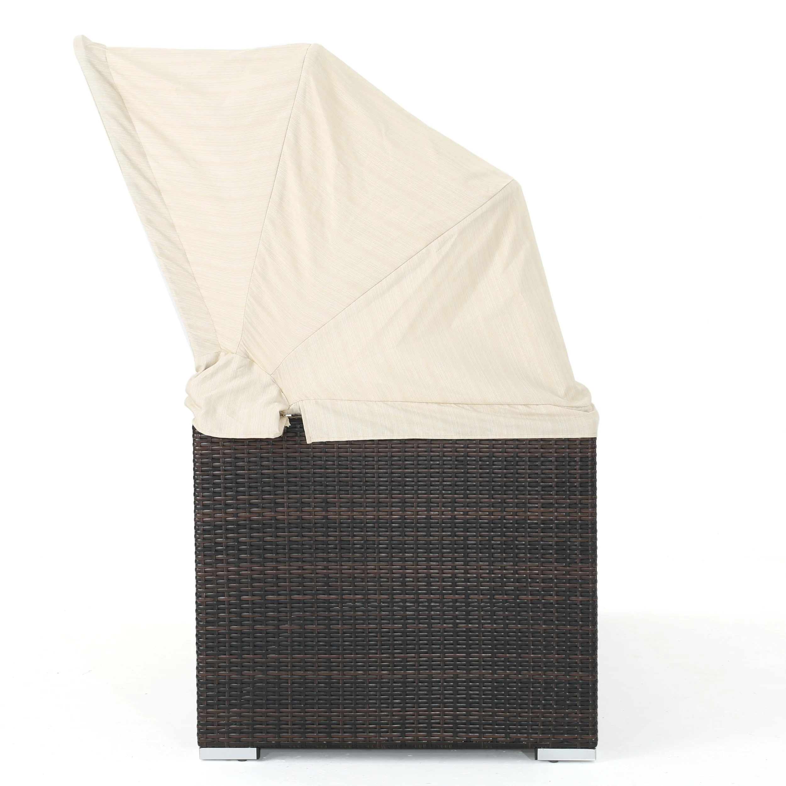 Grayson Outdoor Aluminum Framed Wicker Sofa with Water Resistant Canopy - furnishings