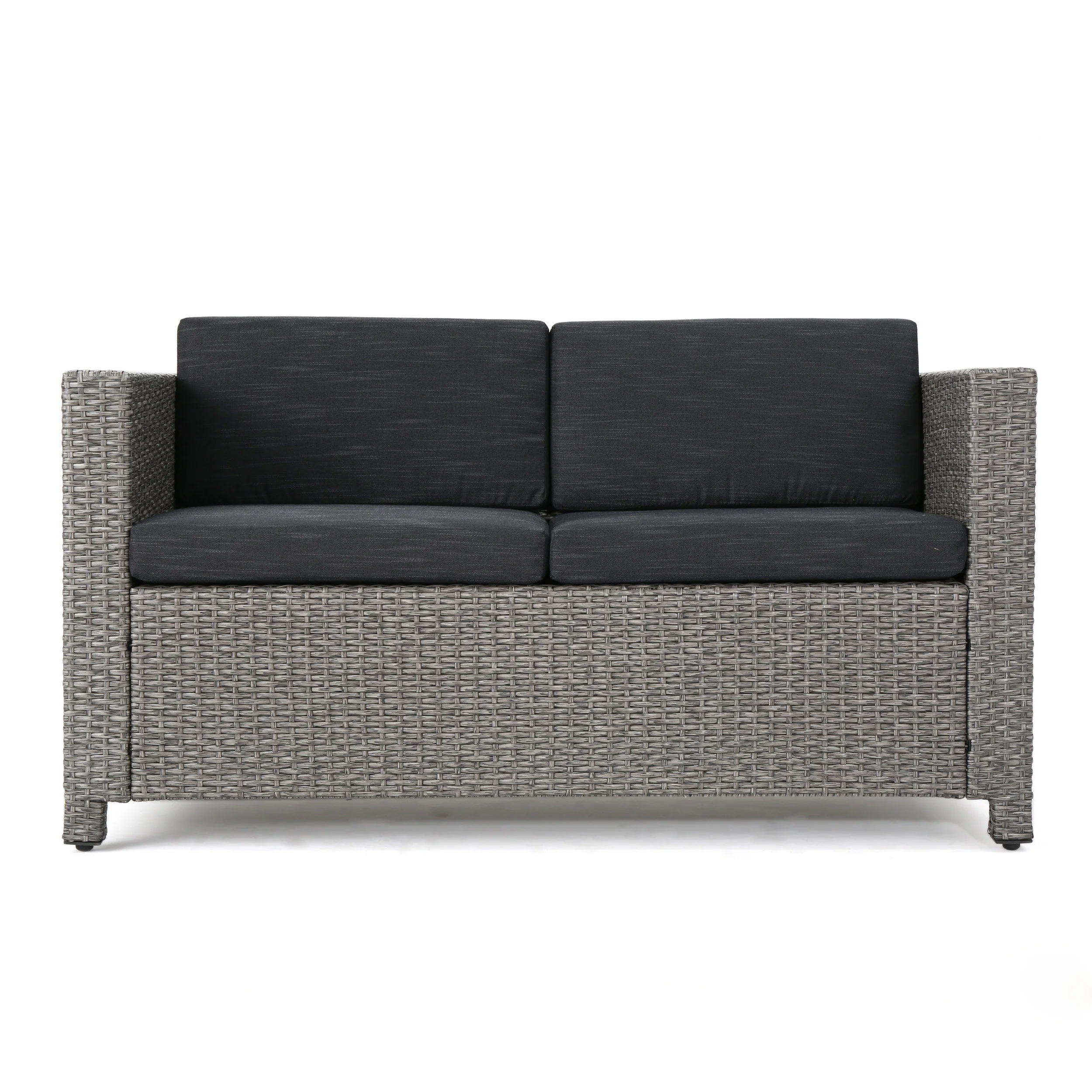 Portofino Outdoor 10 Piece Wicker Patio Set with Water Resistant Cushions - furnishings