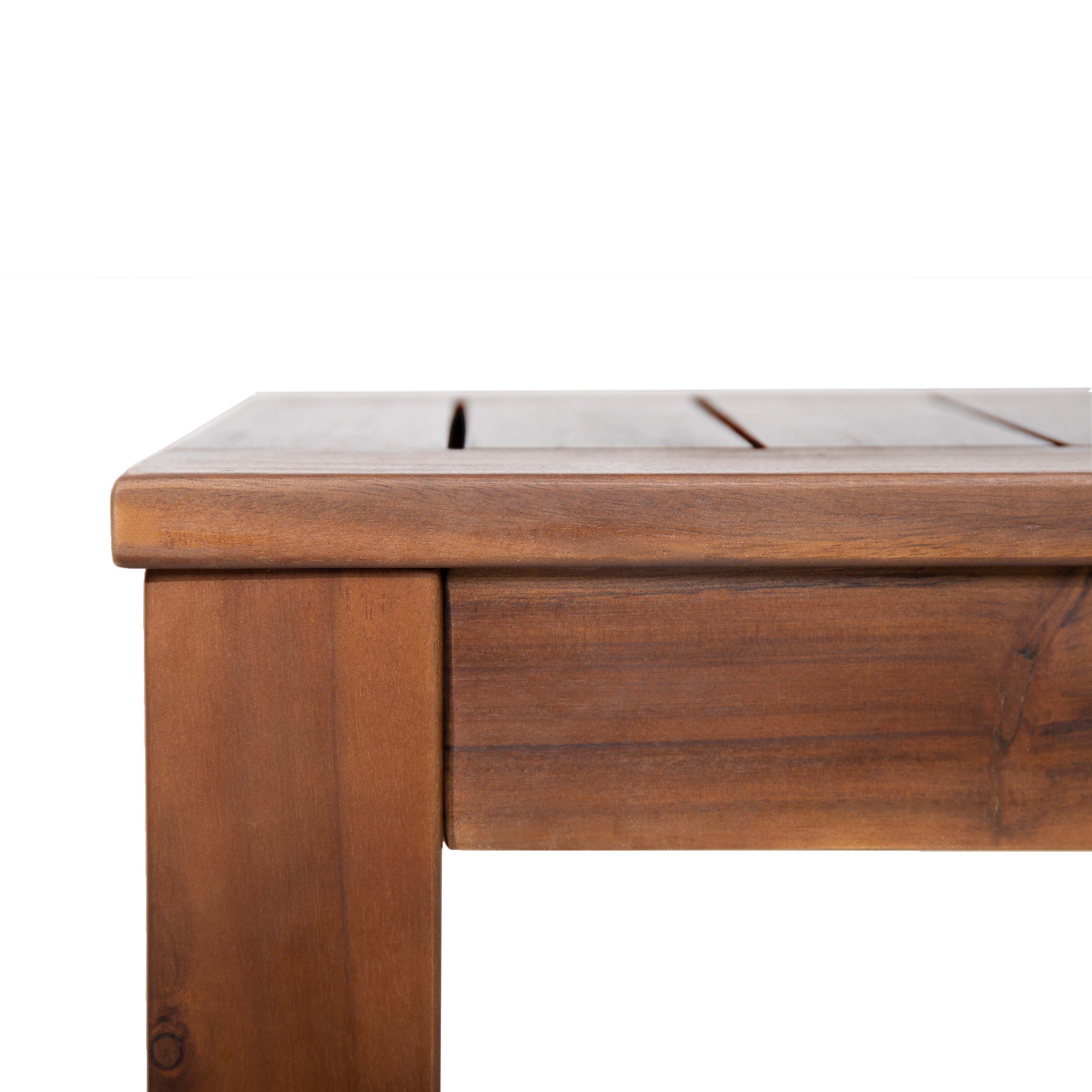 Ebany Outdoor Acacia Wood Dining Bench, Set of 2, Dark Brown - furnishings