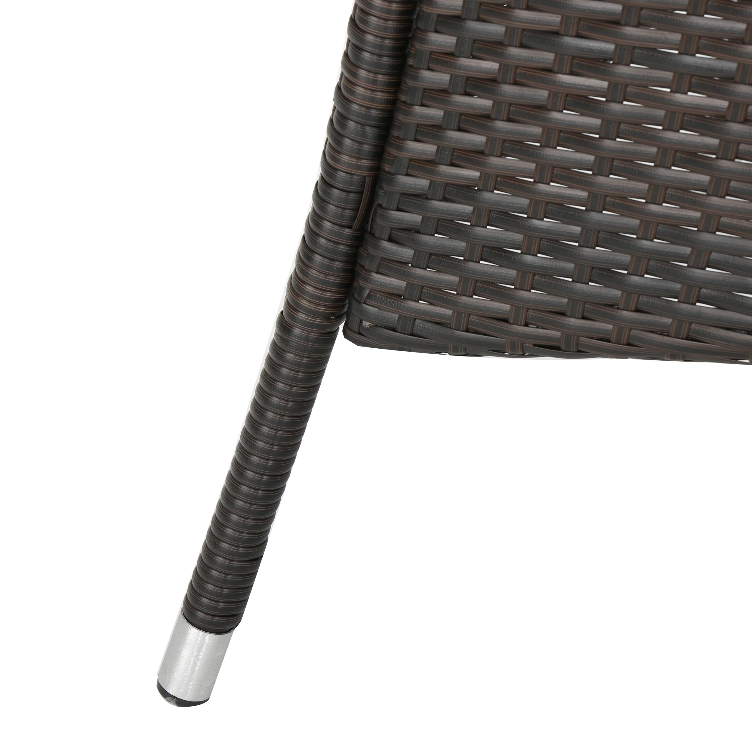 Cyril Outdoor 7 Piece Wicker Round Dining Set with Water Resistant Cushions - furnishings