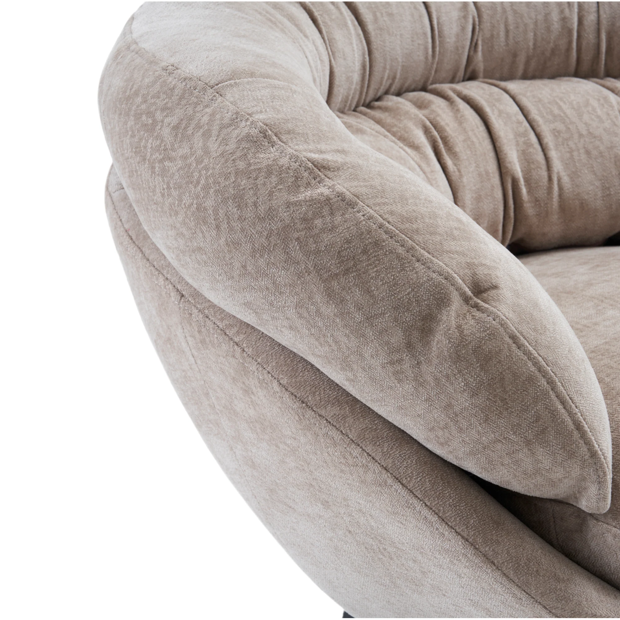 Olevate Chenille Upholstered 360 degree Swivel Arm Chair, Metal Cross-shape legs - furnishings