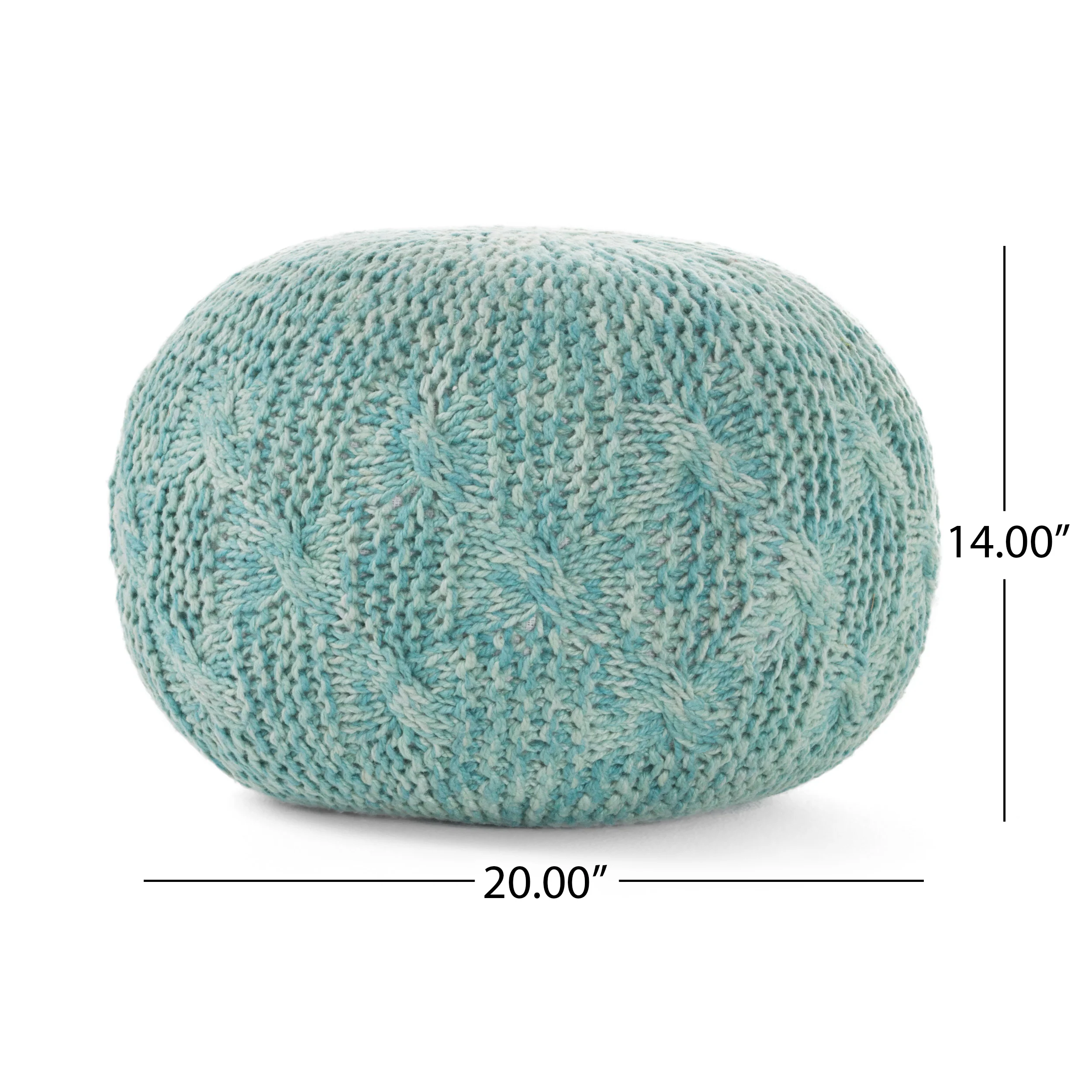 Dahlia Handcrafted Modern Fabric Weave Pouf - furnishings