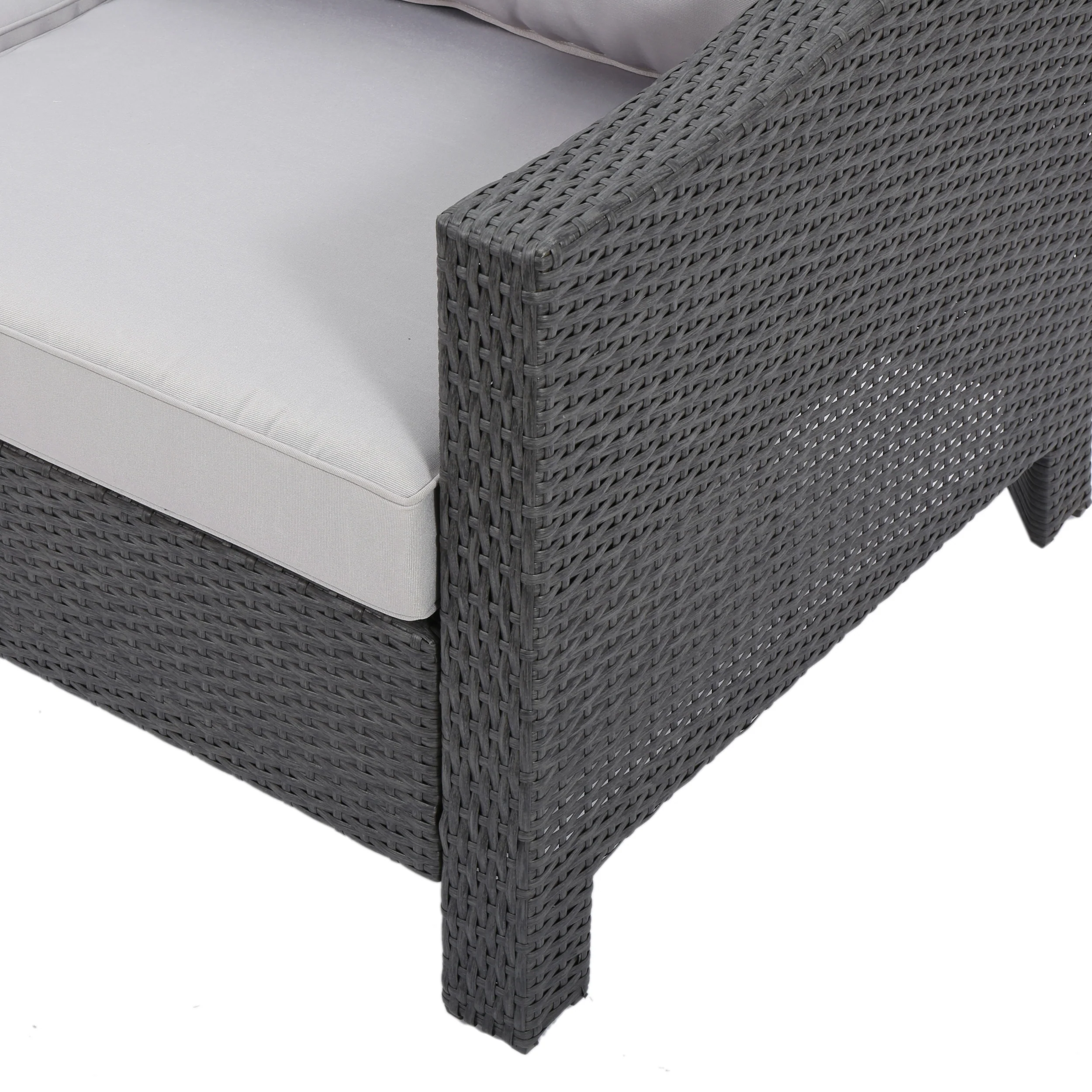 Caspian 5pc Outdoor Grey Wicker Sofa Set - furnishings